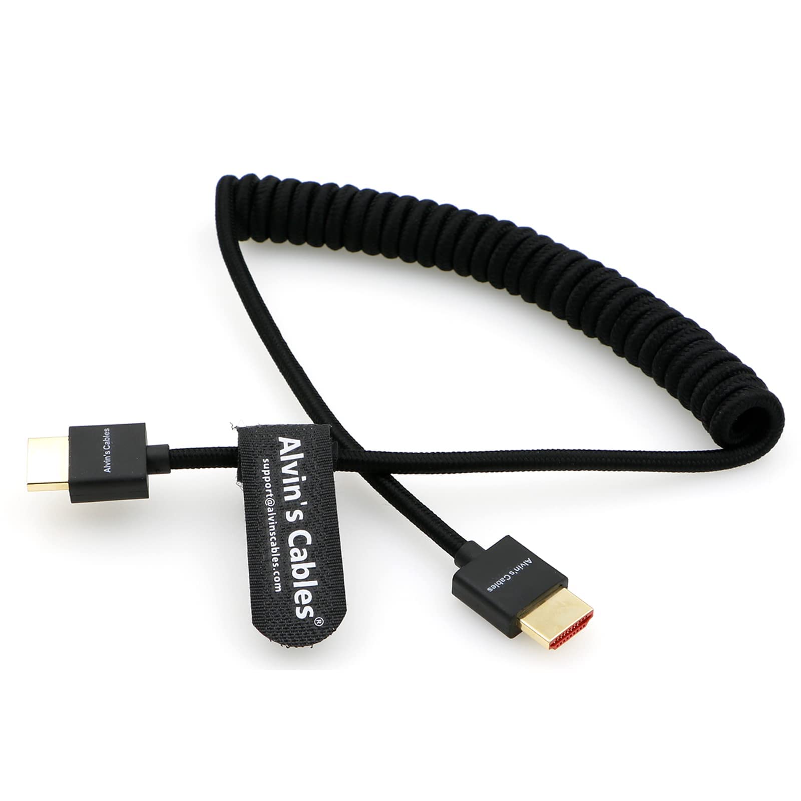 Alvin'S Cables 8K 2.1 Full Hdmi Braided Coiled Cable For Atomos Ninja V 4K 60P Record From Z Cam For Canon C70, For Sony A7S3| A