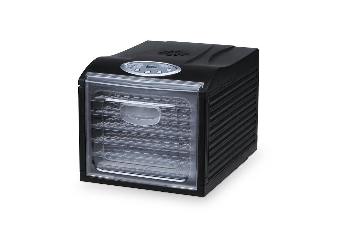 Samson Silent Dehydrator 6 Tray With With Digital Timer And Temperature Control For Fruit, Vegetables, Beef Jerky, Herbs, Dog Treats, Fruit Leathers And More