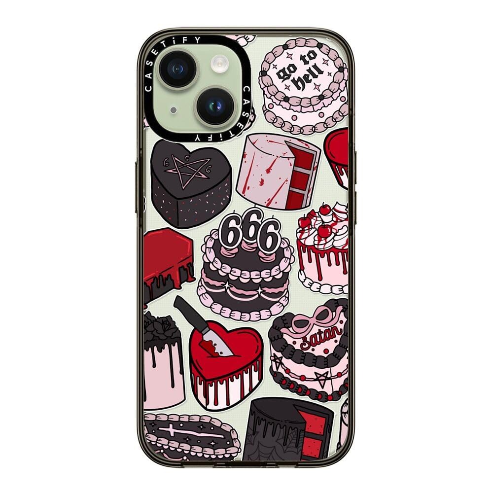 Casetify Compact Case For Iphone 15 [2X Military Grade Drop Tested / 4Ft Drop Protection]   Spooky Cakes By Chiara Lb Art   Clea