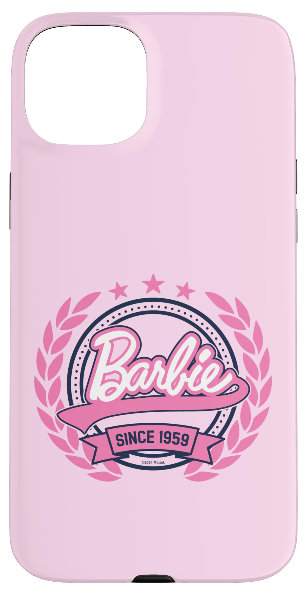 Iphone 15 Plus Barbie   Varsity Collegiate Seal Since 1959 Logo Case