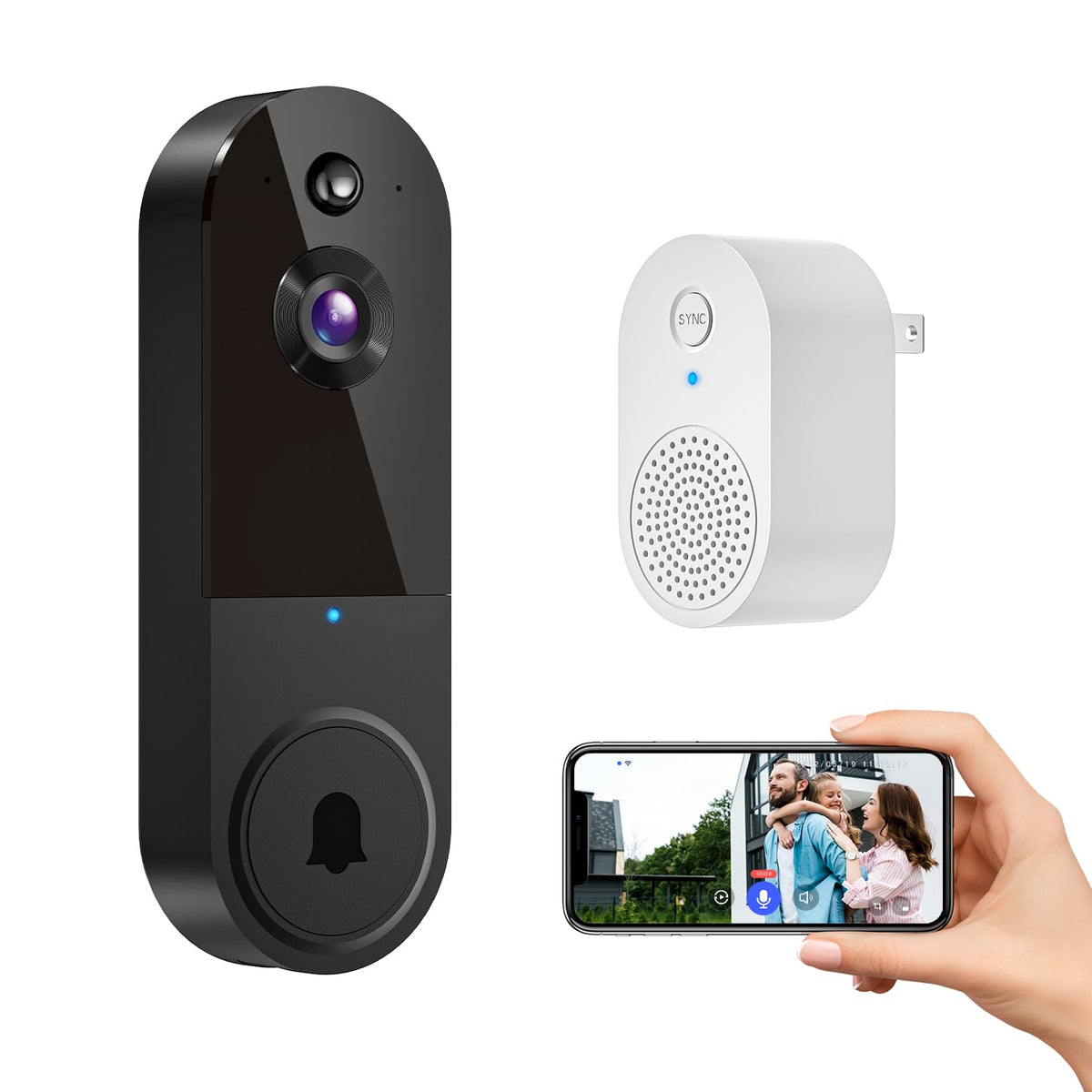 Boldhero 1080P Video Doorbell Camera Wireless Wi-Fi Cam With, Ai Motion Detection Two Way Talk, Night Vison, Cloud Storage, 2.4G