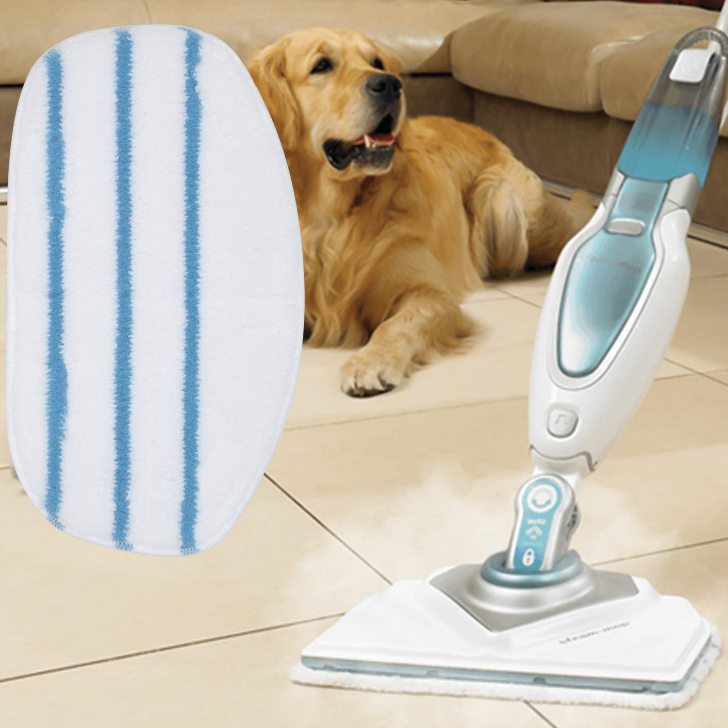 Magicmops Replacement Microfiber Pads Compatible With Pursteam Thermapro 211 10 In 1 Steam Mop Cleaner, 6 Pack