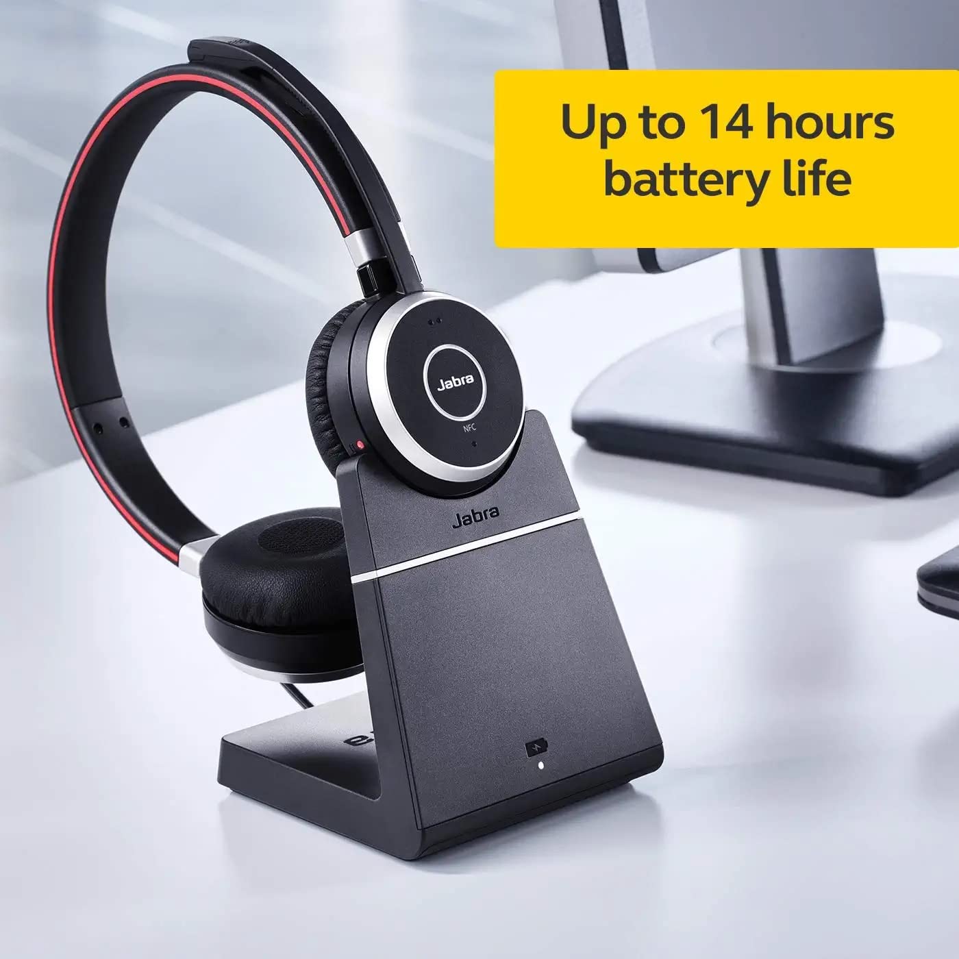 Jabra Evolve 65 Uc Wireless Headset, Mono   Includes Link 370 Usb Adapter   Bluetooth Headset With Industry Leading Wireless Per