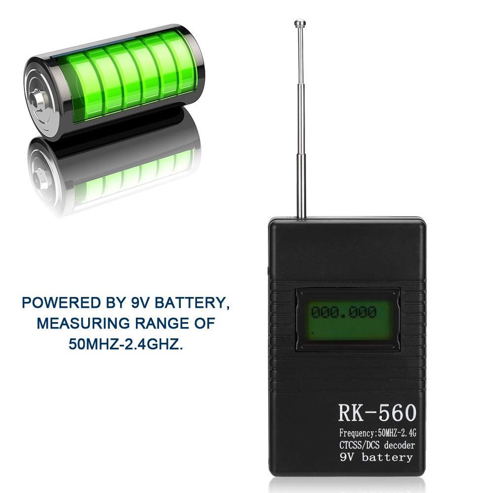 Ciciglow Portable Handheld Frequency Counter,50Mhz 2.4Ghz Frequency Accurate Radio Frequency Test,With Antenna One Key,Suitable