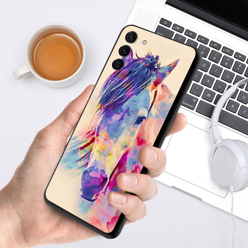 Compatible With Samsung Galaxy S23 Case, Colorful Aesthetic Horse Design Samsung Case For Men Women Gift Shockproof Soft Tpu Cas