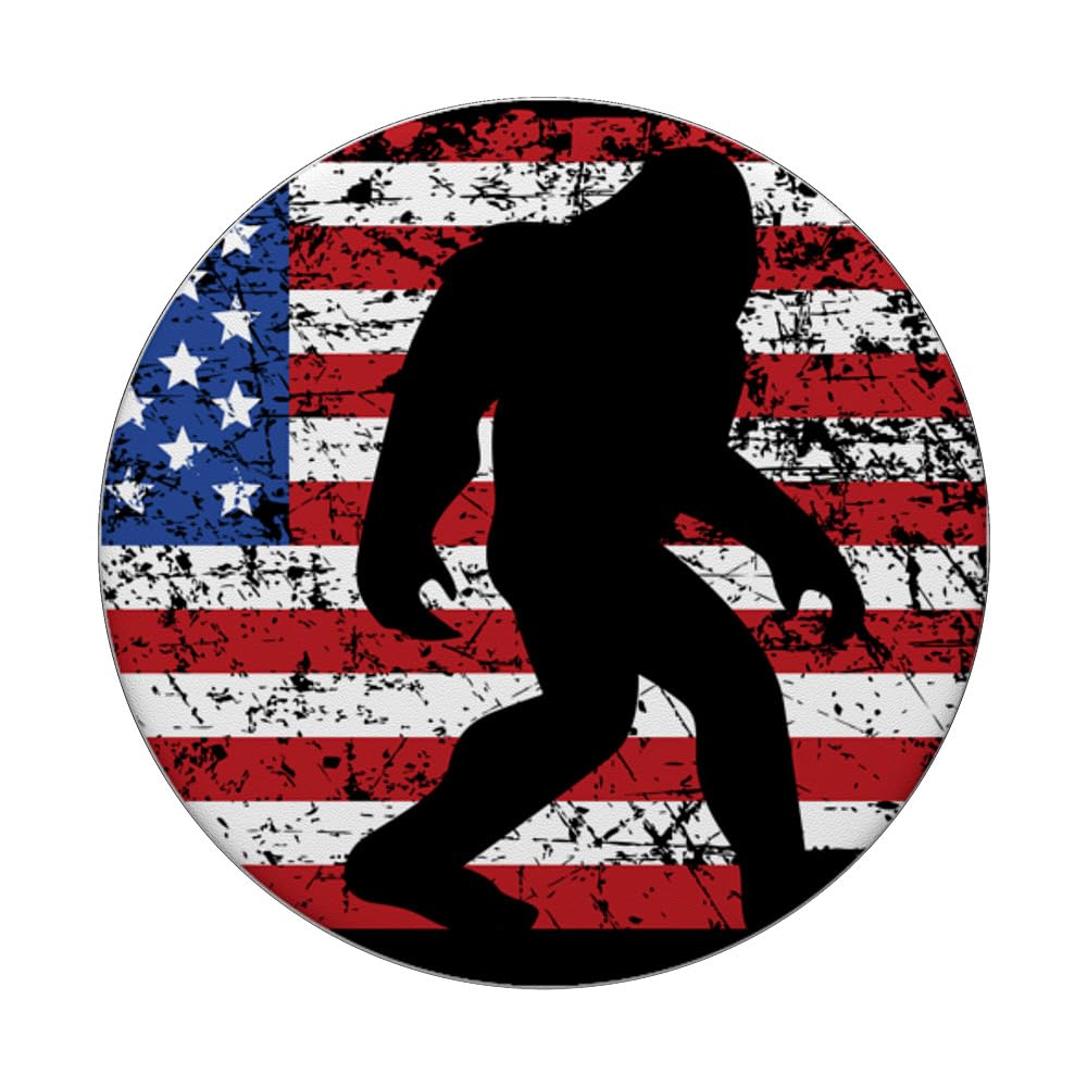 American Flag Bigfoot Black Popsockets Stand For Smartphones And Tablets Popsockets Popgrip: Swappable Grip For Phones & Tablets