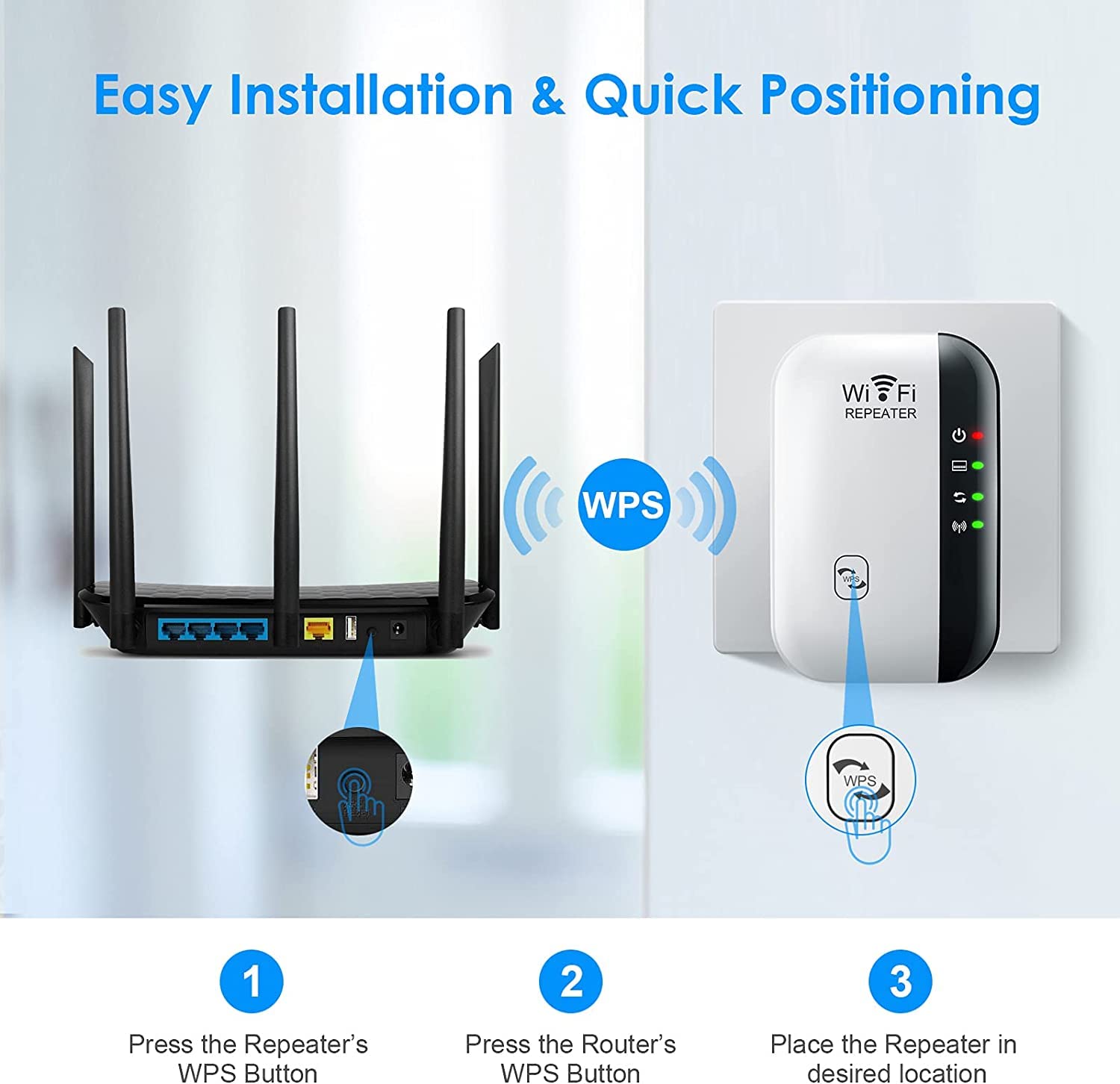 Wifi Extender Signal Booster, Covers Up To 3000Sq.Ft And 35 Devices, Wifi Range Extender, Wifi Boosters For The House,With Ether