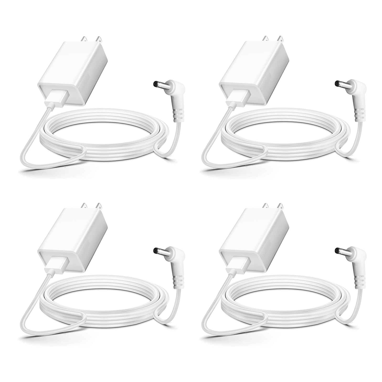 4 Pack Indoor/Outdoor Power Adapter Charger For Ring Stick Up Cam Plug In/Ring Stick Up 3Rd Gen/2Nd Gen, Ring Spotlight Cam,Ring Pan Tilt Stick Up Camera Plug In Charging Cord Cable (4M/13.2Ft) White