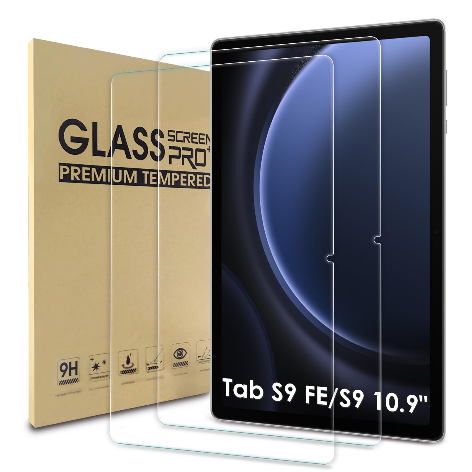 Wd&Cd 2 Pack Screen Protector Compatible With Samsung Galaxy Tab S9 Fe 10.9 Inch / S9 11 Inch, Tempered Glass Film Replacement F