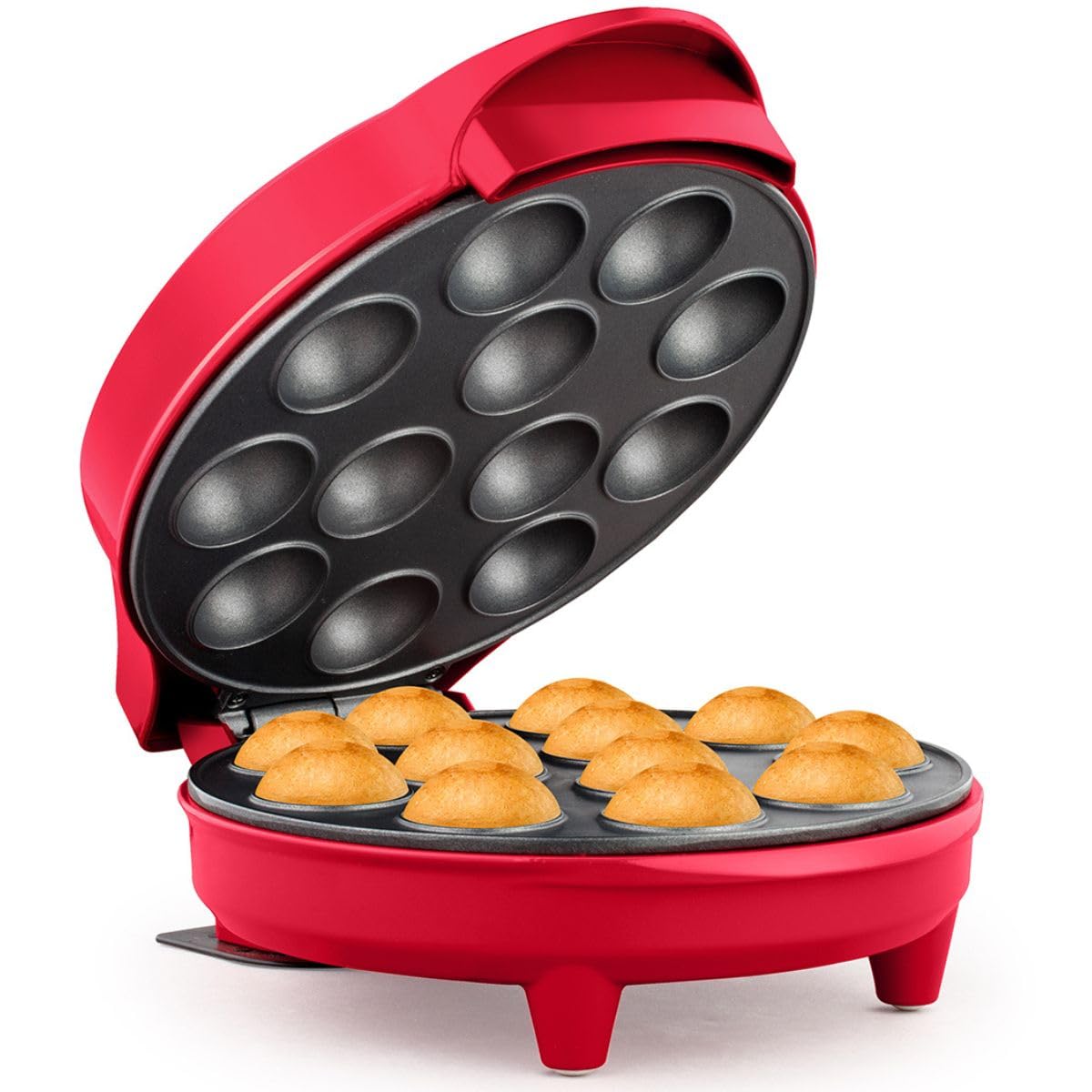 Holstein Housewares 12-Count Cake Pop Maker with Non-Stick Plates & Indicator Lights - Bakes 12 Sweet or Savory Pops Fast, Perfe