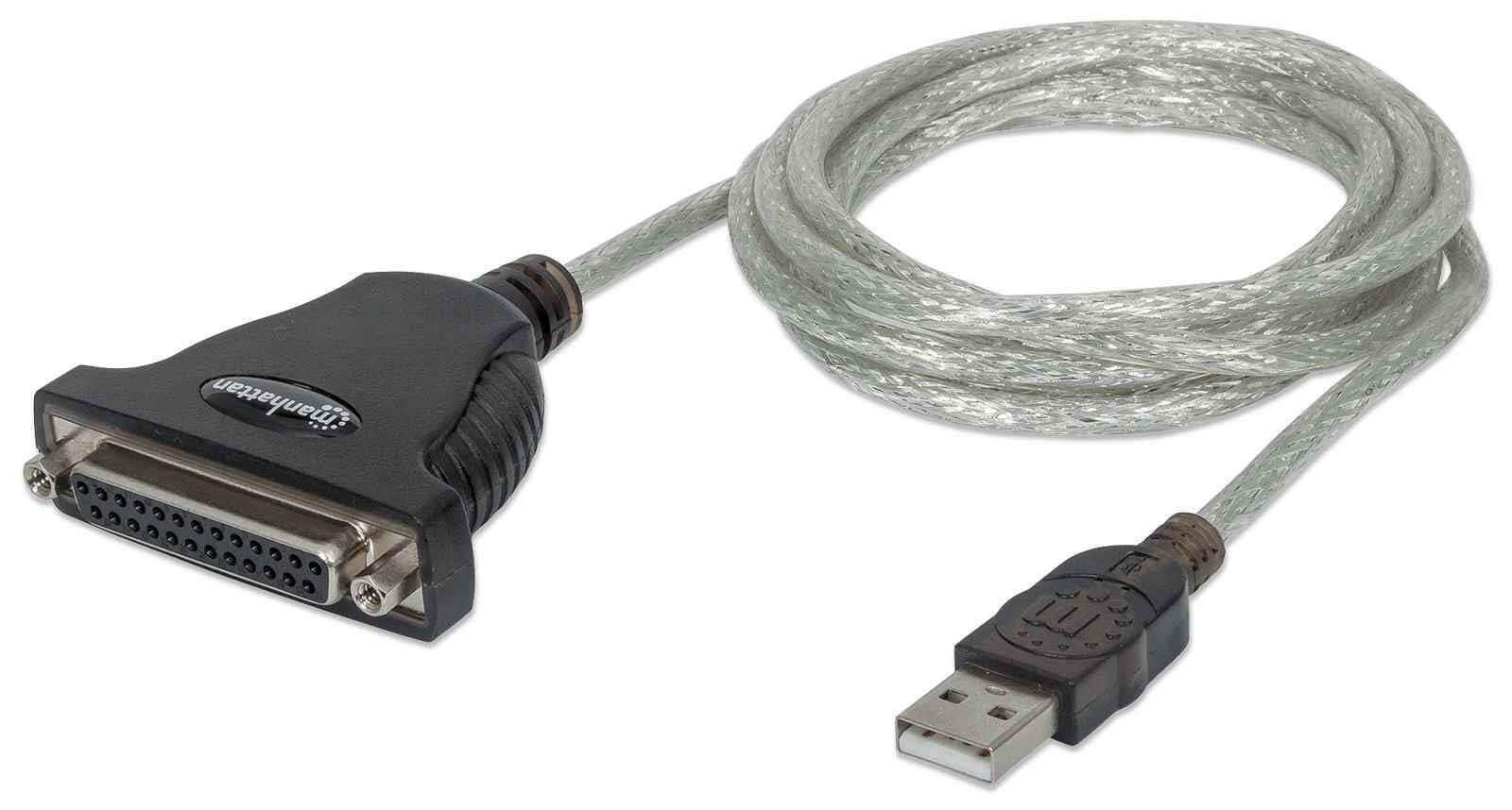 Manhattan 336581 A Male To Db25 Female Full Speed Usb To Parallel Printer Converter