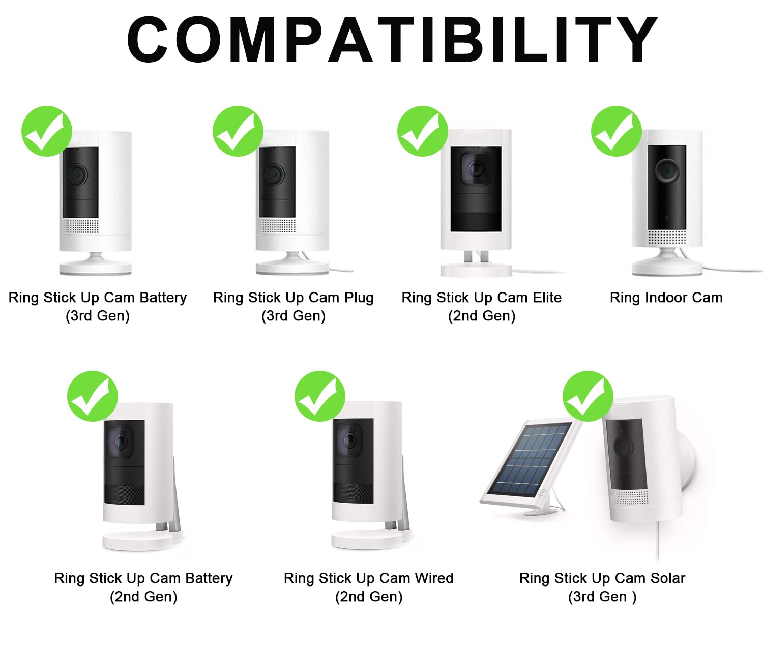 Aoztsun 2Pack Wall Mount Compatible With Arlo Essential/Arlo Pro/Arlo Ultra And Also Stick Up Cam Plug In/Elite, Stick Up Cam Battery, Also Fit For Cameras With Standard 1/4 Threaded Hole