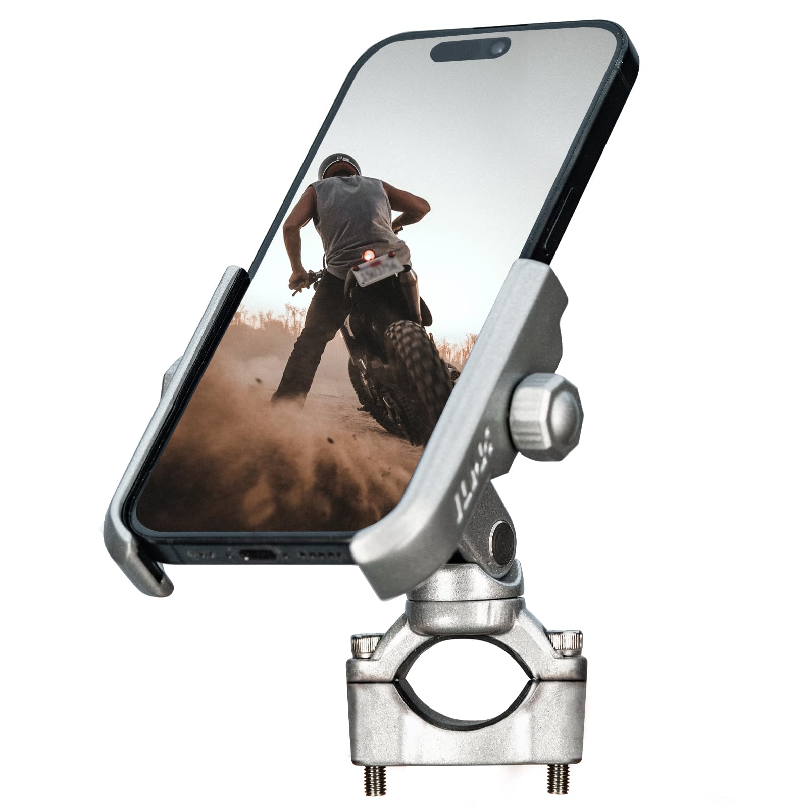 Ilm Motorcycle Phone Mount Premium Aluminum Universal Bike Rack Handlebar Holder Fits Iphone 15 Pro Max 14 | 14 Max X | Xs Max G