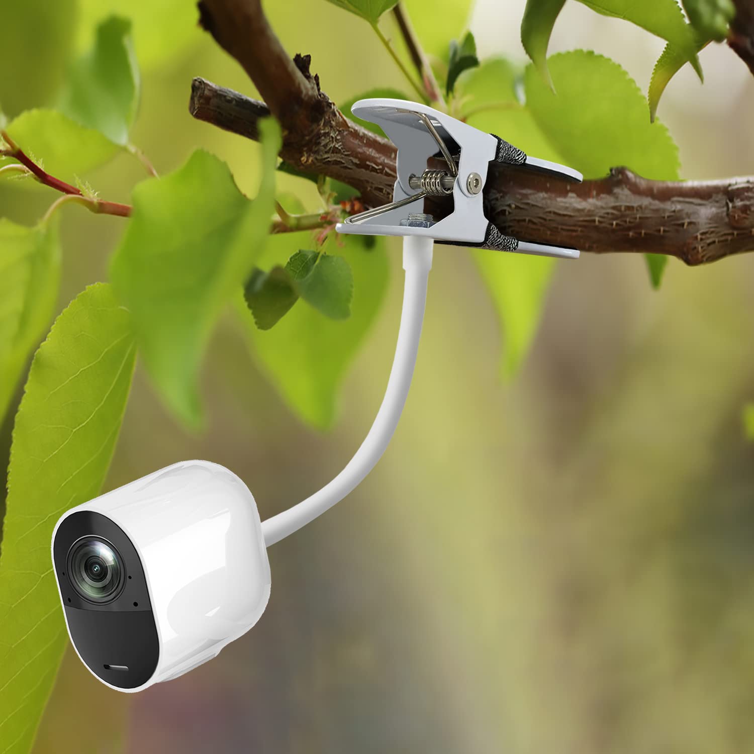 Aoztsun 2Pack Flexible Clamp Mount Compatible With Arlo Cam, Arlo Pro/Pro 2/Pro 3/Ultra/Ultra 2, & Others Flexible Gooseneck Mounting Bracket No Tools Or Wall Damage Required (White)