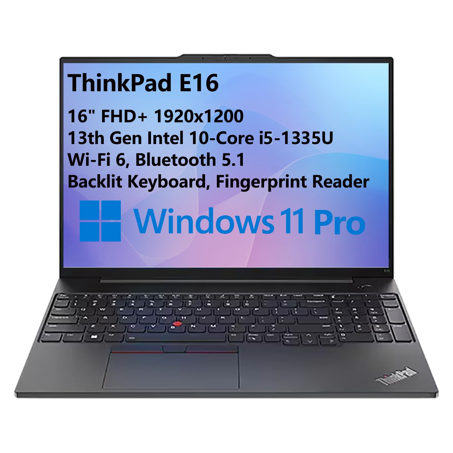 Lenovo Thinkpad E16 16'' Wuxga Business Laptop Computer, 13Th Gen Intel 10 Core I5 1335U, 16Gb Ddr4 Ram, 512Gb Pcie Ssd, Wifi 6,