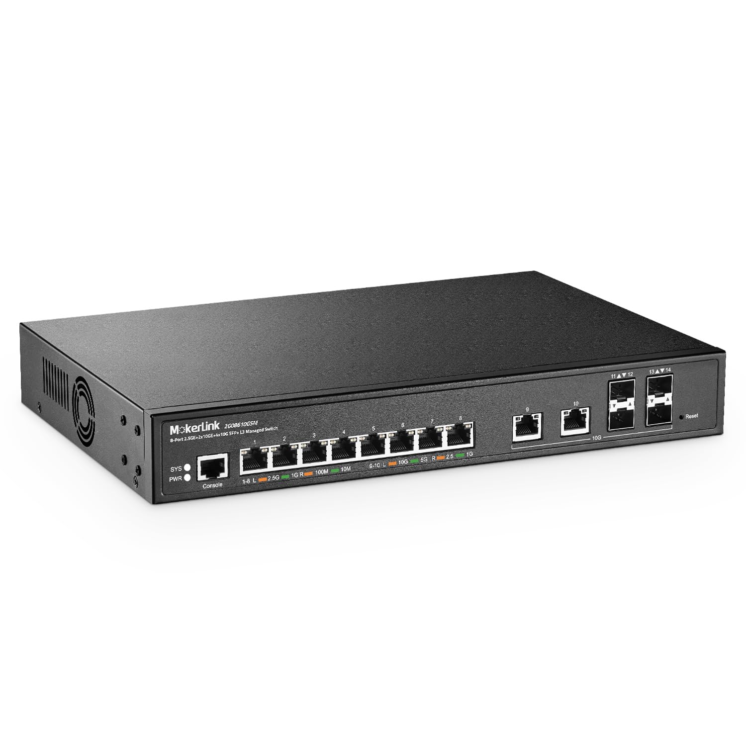 Mokerlink 8 Port 2.5 Gigabit Managed Switch, 2X10G Ethernet Ports, 4X10G Sfp+ Ports, Web/Cli L3 Managed, Desktop|Rackmount Netwo