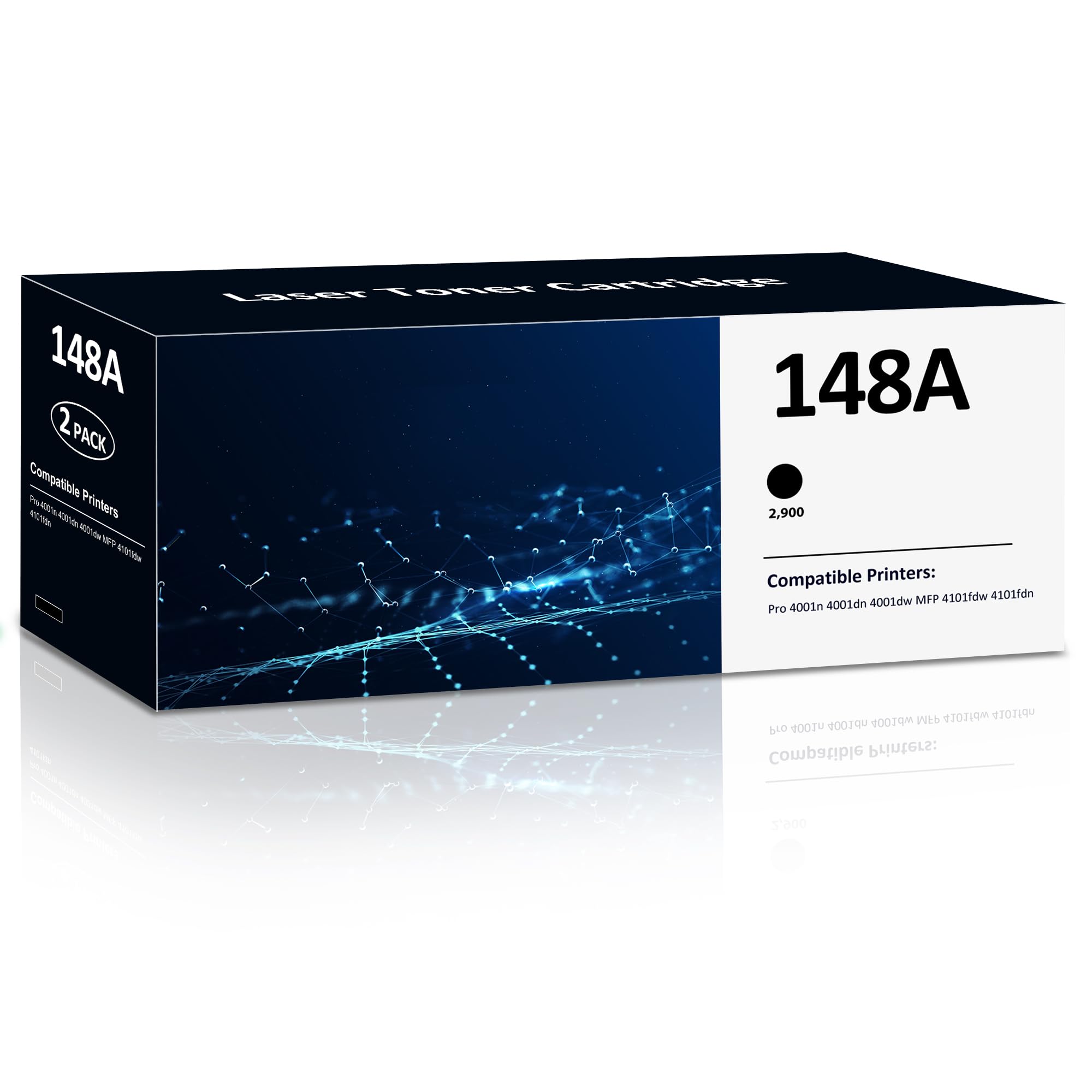 148A Toner Cartridges 2-Pack (With Chip) Compatible 148A 148X W1480A W1480X Toner Cartridges With Hp Pro 4001Dw 4001Dn 4001N Mfp