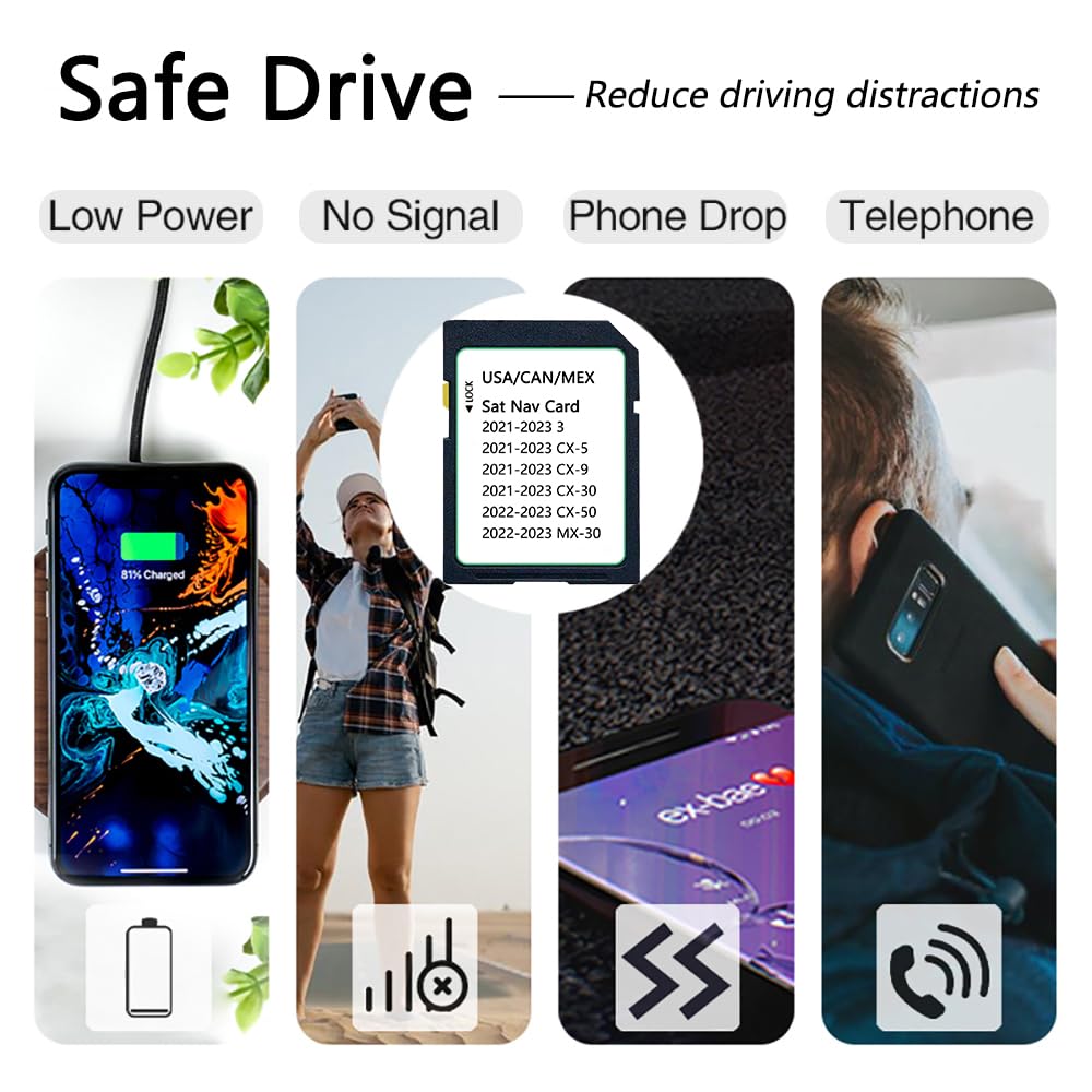 Latest Upgraded Navigation Sd Card Compatible With 2021 2023 3 / Cx 5 / Cx 9 / Cx 30, 2022 2024 Cx 50, 2022 2023 Mx 30, Usa/Can/