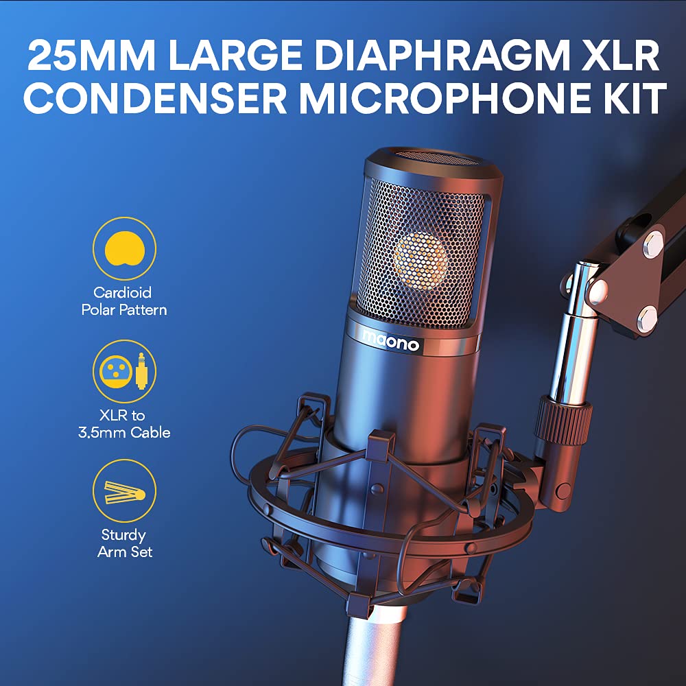 Maono Podcast Equipment Bundle Maonocaster Audio Interface All In One Podcast Production Studio With 25Mm Large Diaphragm Boom A