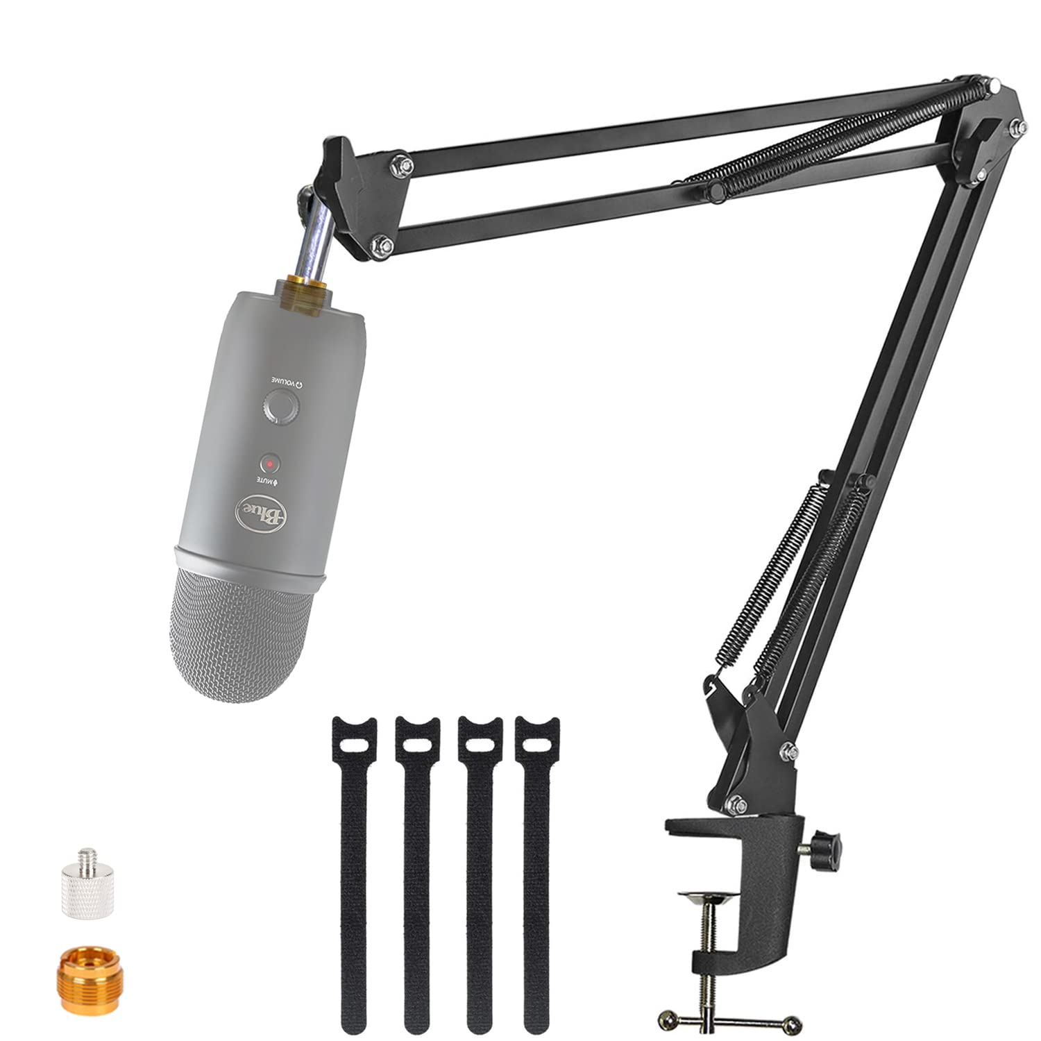 For Blue Yeti Microphone Boom Arm, YUZUHOME Adjustable Suspension Blue Yeti X and Blue Yeti Nano Mic Stand with 3/8 to 5/8 And 3