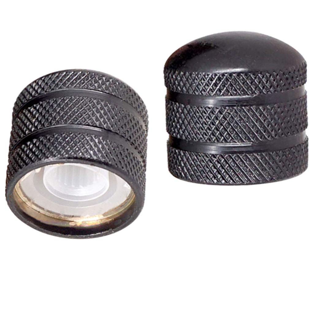 Jd Electric Guitar Bass Dome Knobs Metal Volume Tone Control Knobs Turn Buttons O Ring Pack Of 4 (Black)