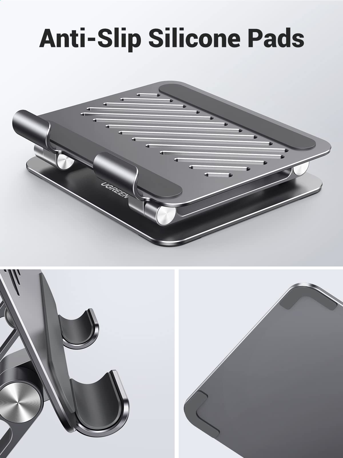 Ugreen Tablet Stand Holder For Desk Dual Rod Support Aluminum Tablet Holder Adjustable Dock Multi Angle Riser Home Office Access