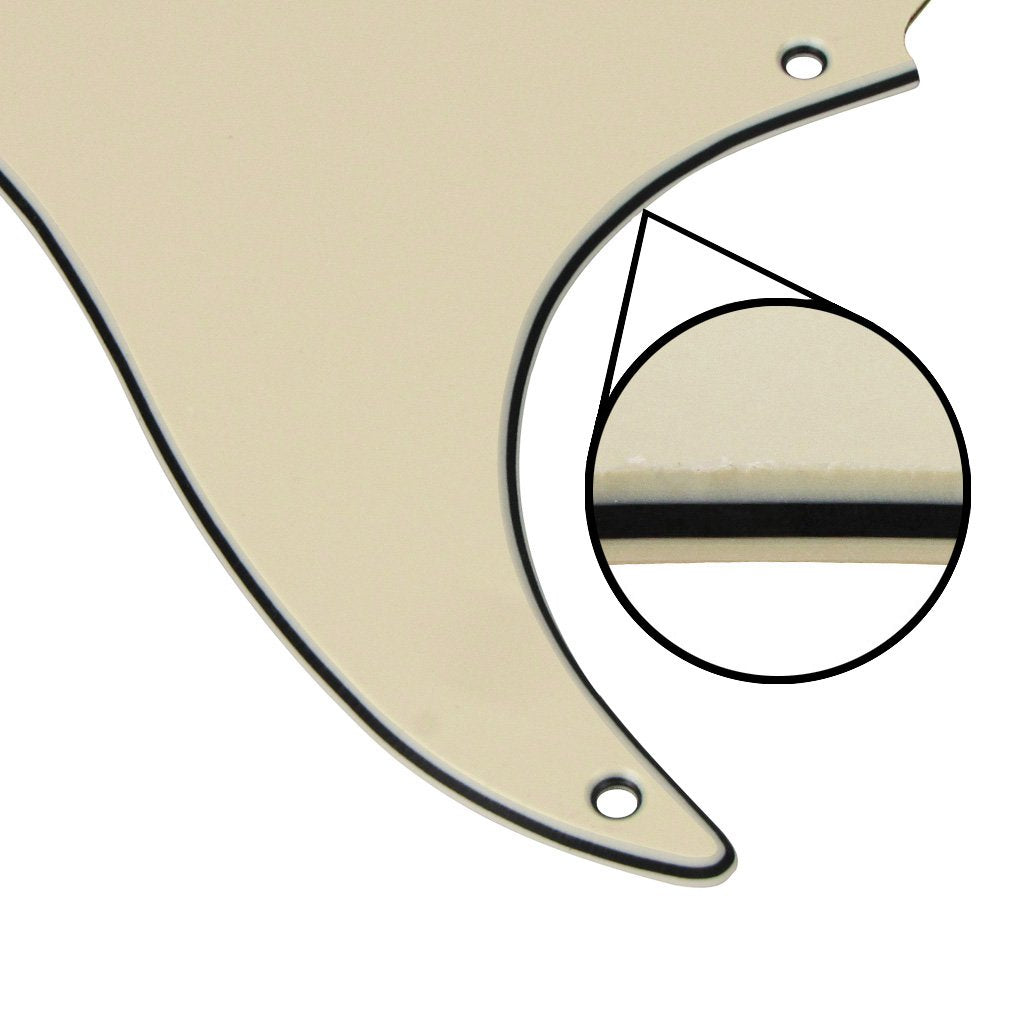 Fleor 3Ply Cream Sss 8 Hole Stratpickguard Guitar Backplate Tremolo Cavity Cover With Screw For Vintage Strat Style Guitar Parts