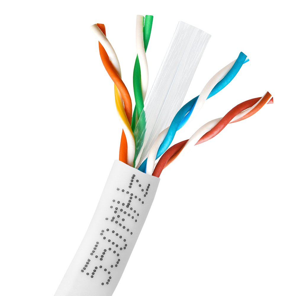Cmple   Plenum Cat6 23Awg Solid Cmp Bare Copper 1000Ft Cable Gigabit Ethernet White