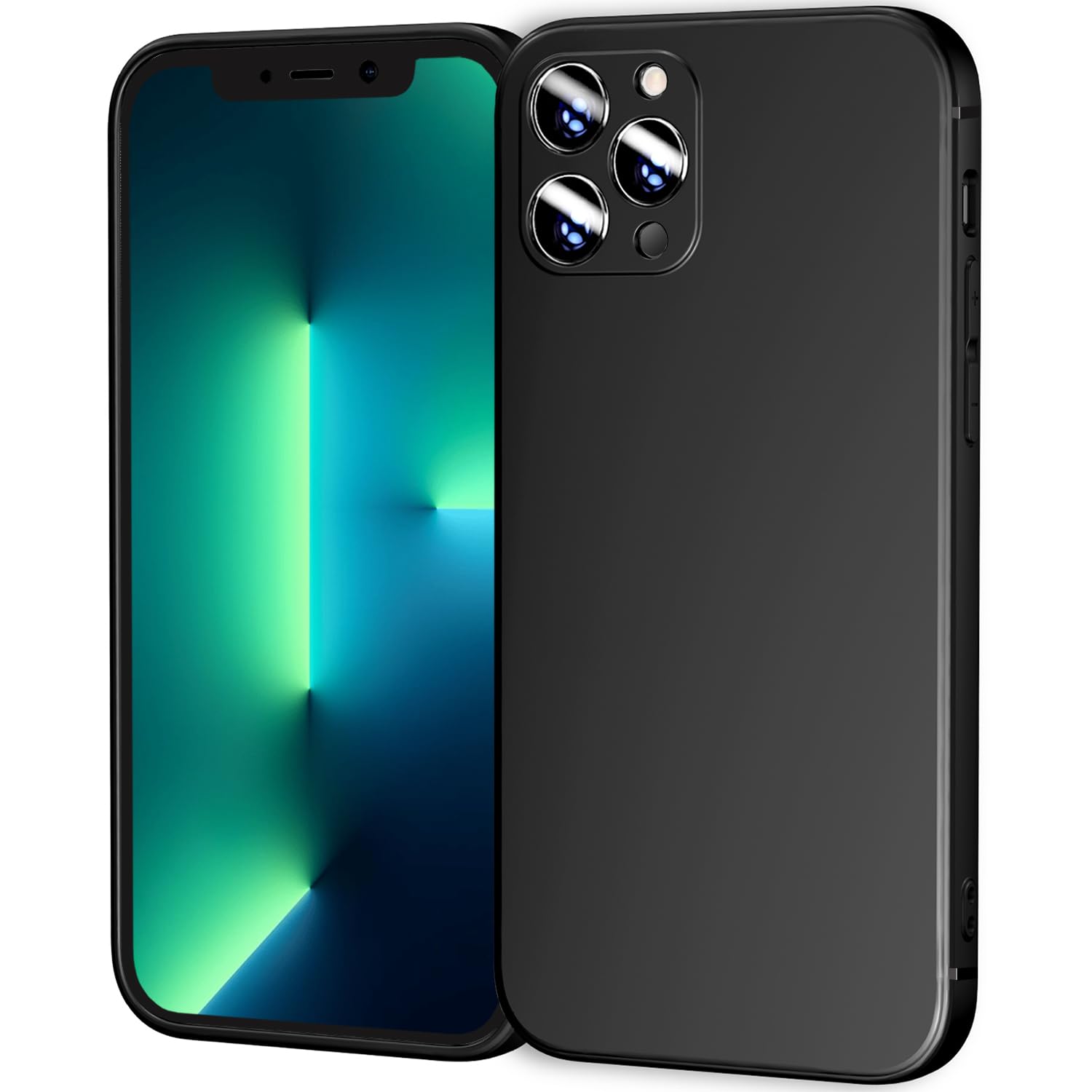 Tenoc Phone Case Compatible With Iphone 13 Pro Max, Black Case Anti Fingerprint Protective Bumper Matte Cover For 6.7 Inch