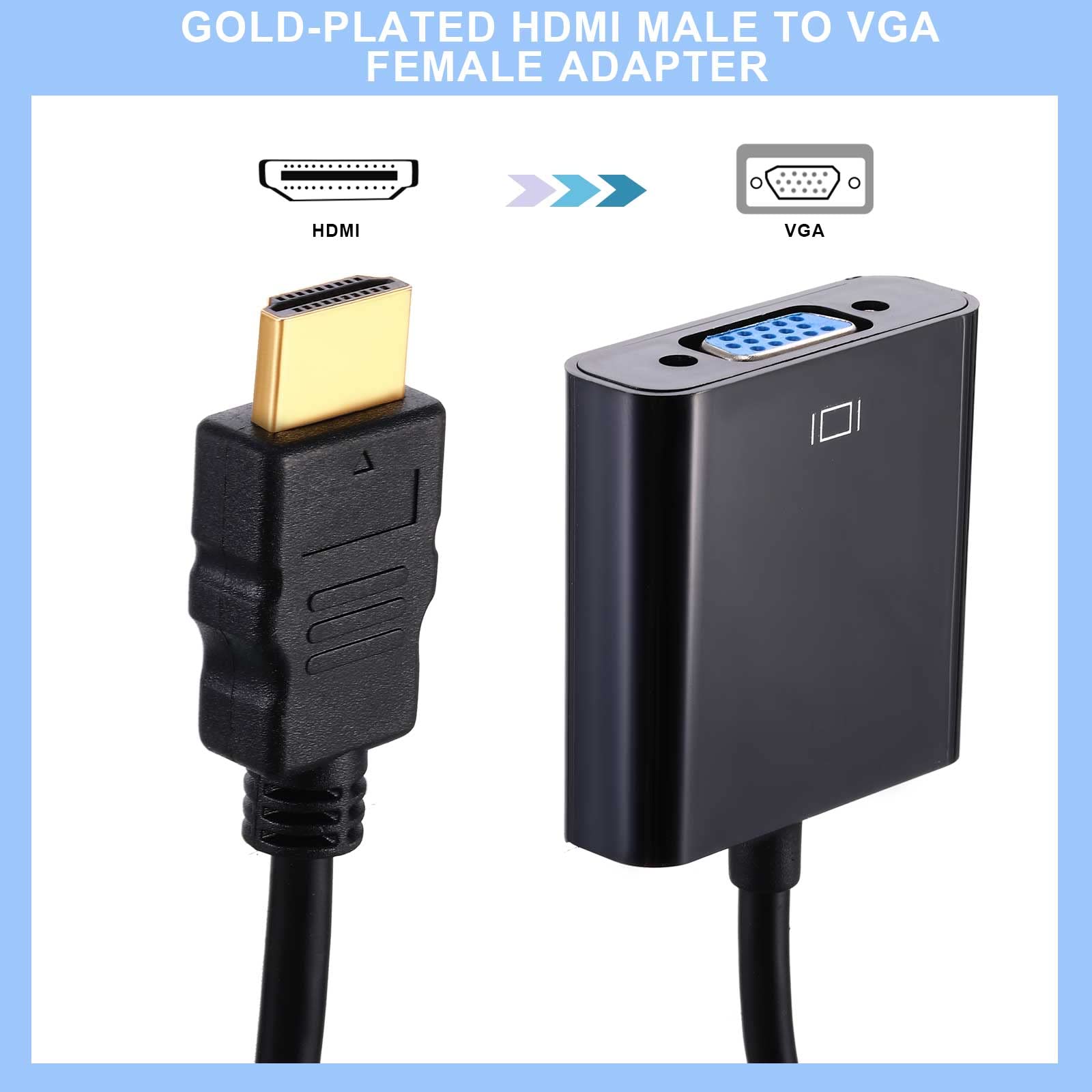 Yunsailing 20 Pack Hdmi To Vga Adapter Converter Bulk Gold Plated Black Hdmi To Vga Cable (Male To Female) Compatible With Raspb