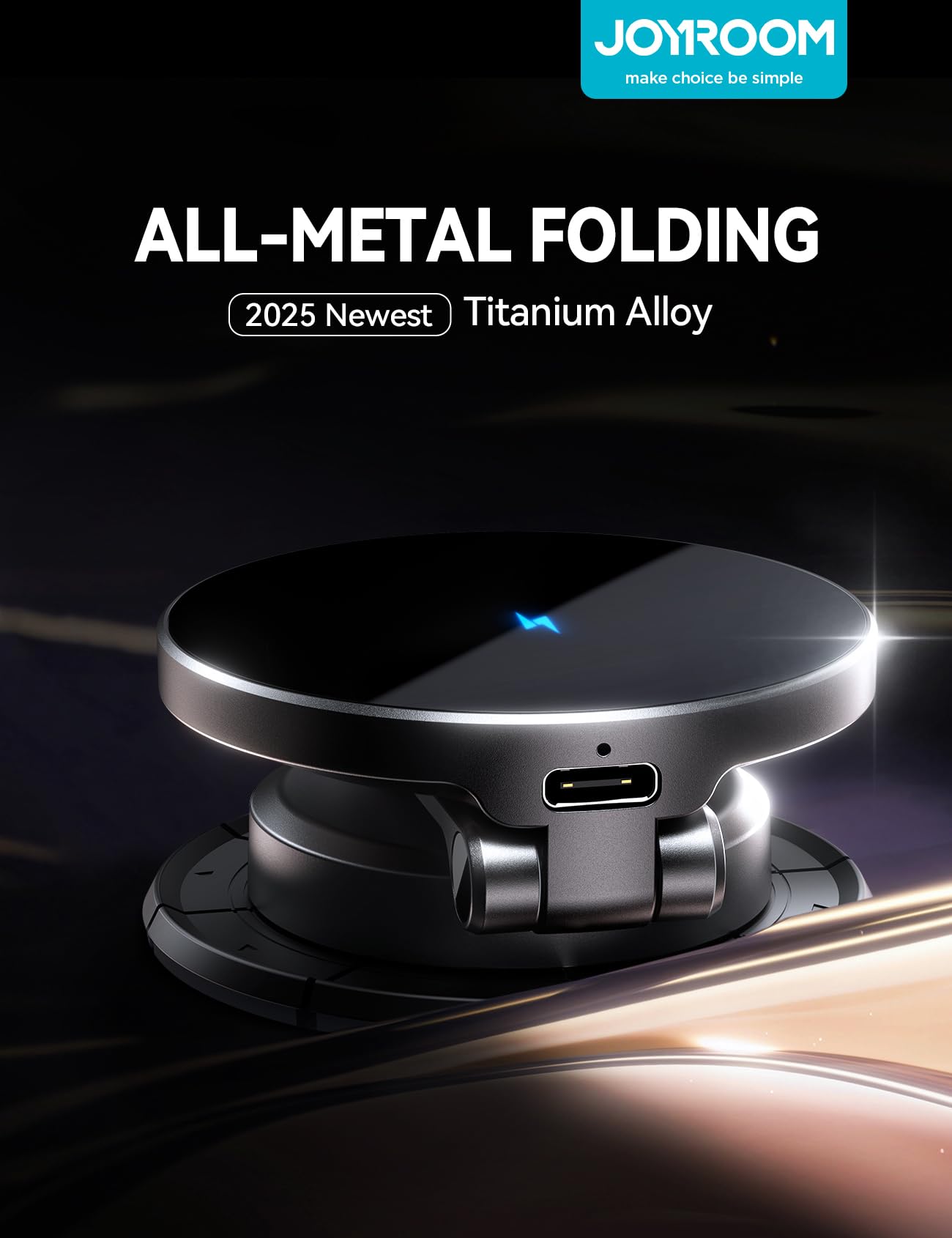 Joyroom For Magsafe Car Mount Charger, [All-Metal] 15W Fast Magsafe Car Charger, Hands Free Magnetic Phone Holder For Car Dashbo