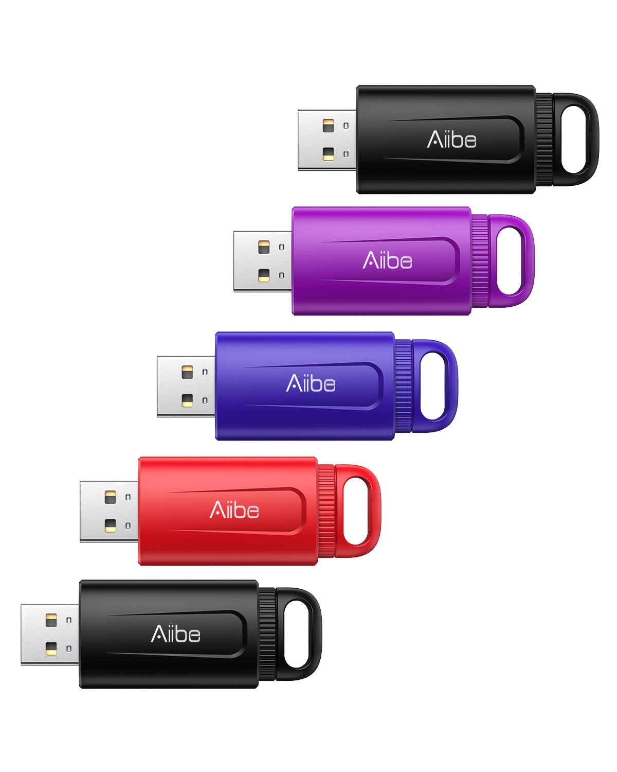 Aiibe 32Gb Flash Drive Thumb Drives 5 Pack Usb Drive 32Gb Usb 2.0 Memory Stick Usb Stick 32Gb Usb Flash Drive Bulk Jump Drives Multipack For Laptop (32 Gb, Colorful)