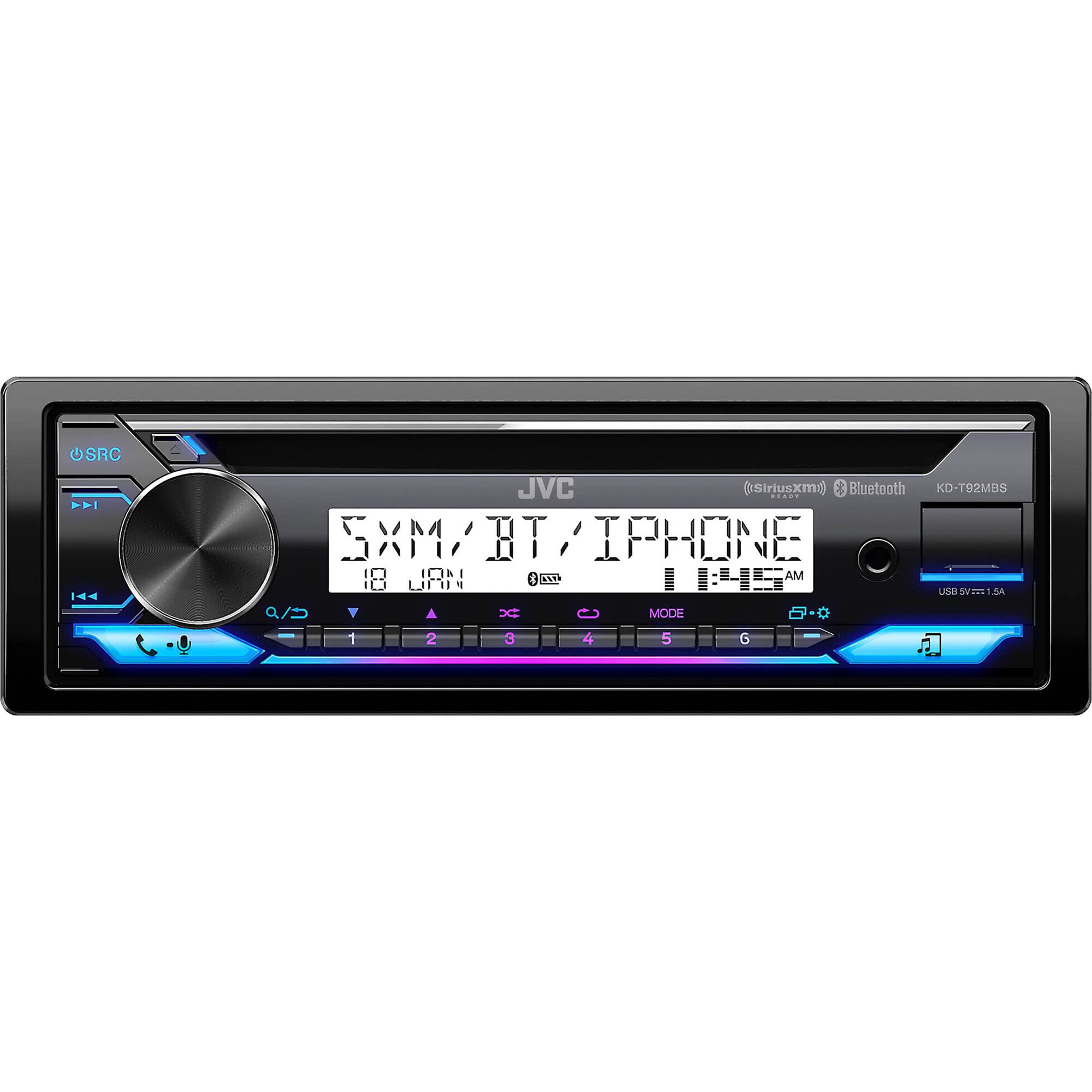 Jvc Kd-T92Mbs Marine Cd Receiver Bluetooth, Usb, Backlit Display, Conformal Coated Pcb, 13-Band Eq, Variable-Color Illumination,