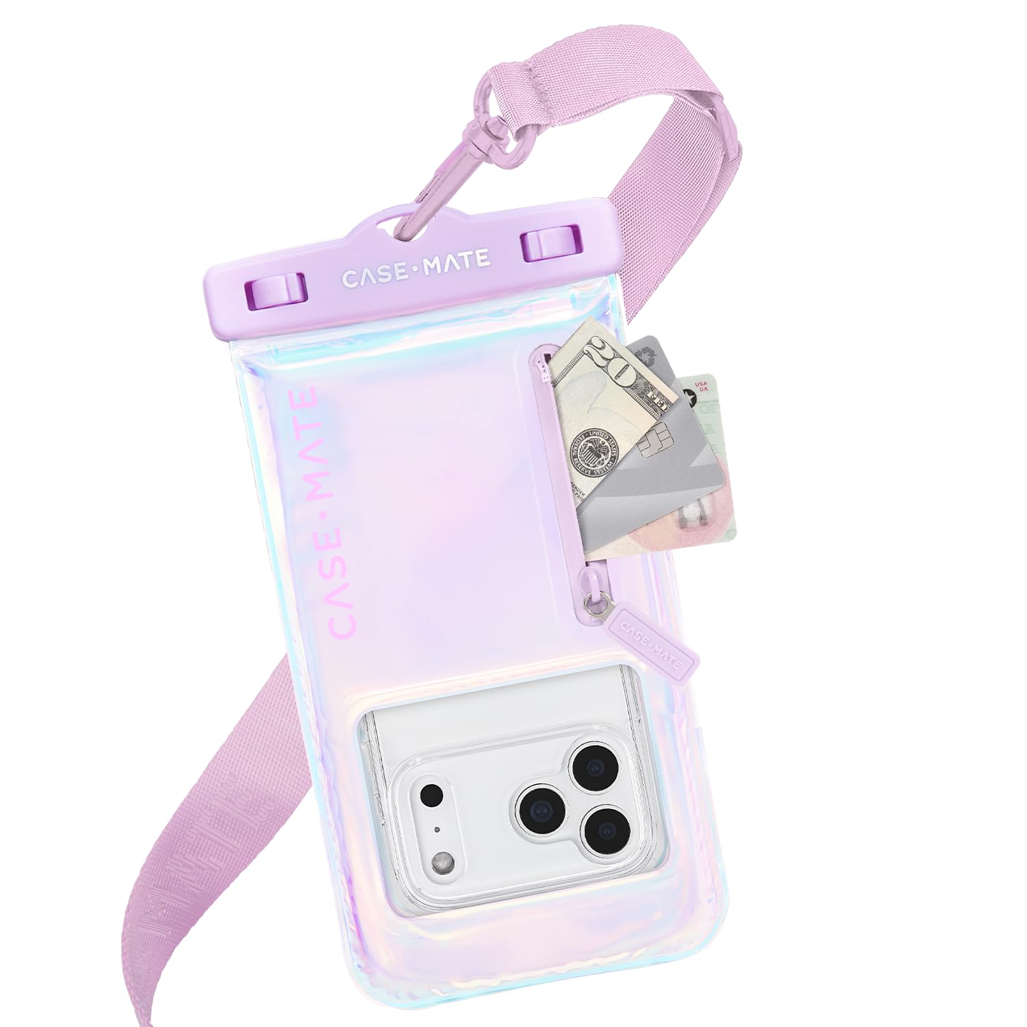 CaseMate Soap Bubble IP68 Waterproof Large Phone Pouch  Iridescent