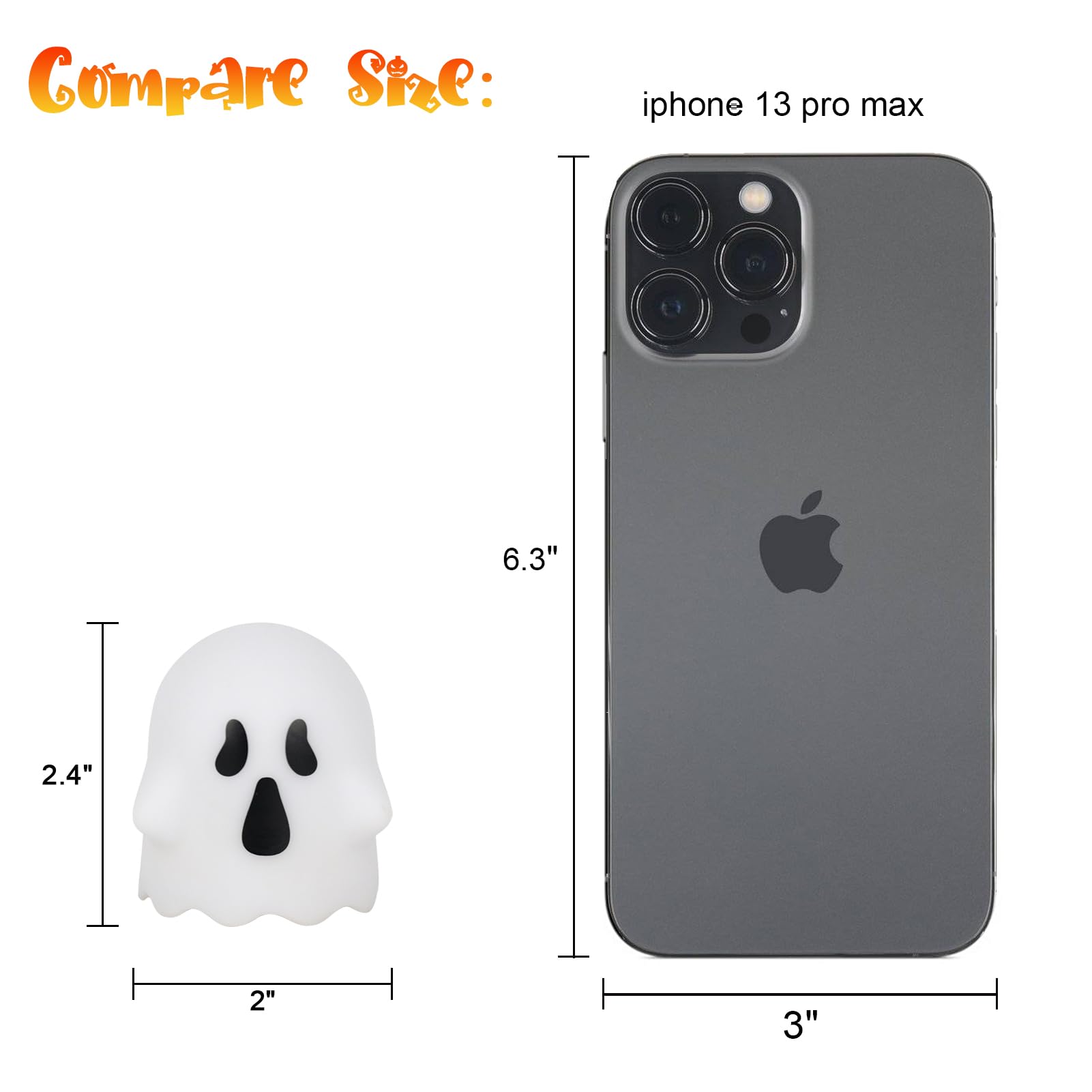 Lasumora Ghost Halloween Decorations Flameless Candles With Remote Timer, 6 Pack Grimace Ghost Candles, Battery Operated White L