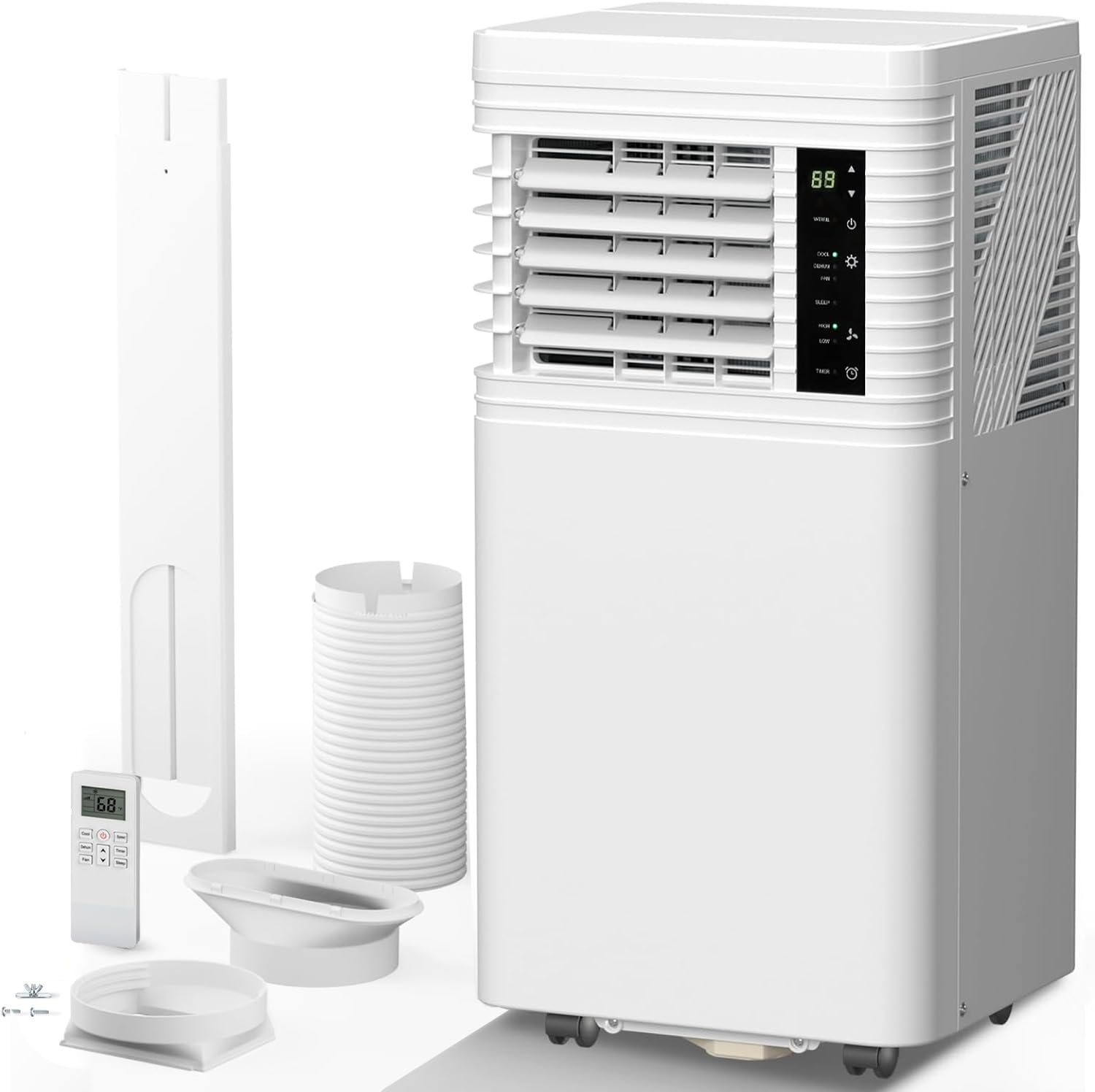 Antarctic Star 8000 BTU ASHRAE Portable Air Conditioner, 4-in-1 Quiet AC Unit with Dehumidifier & Fan Mode, Ultra Easy Install, 