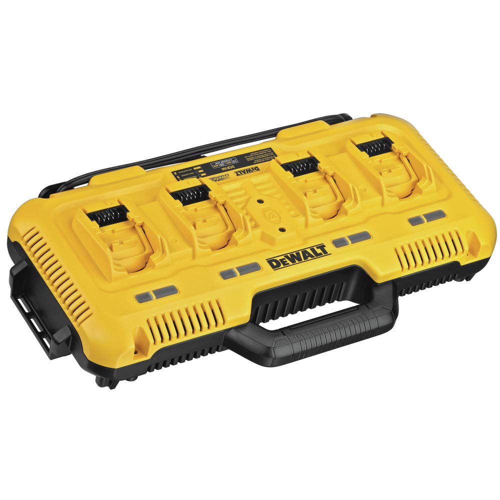 Dewalt 20V Max* Charger, 4 Port, Rapid Charge (Dcb104) , Black/Yellow
