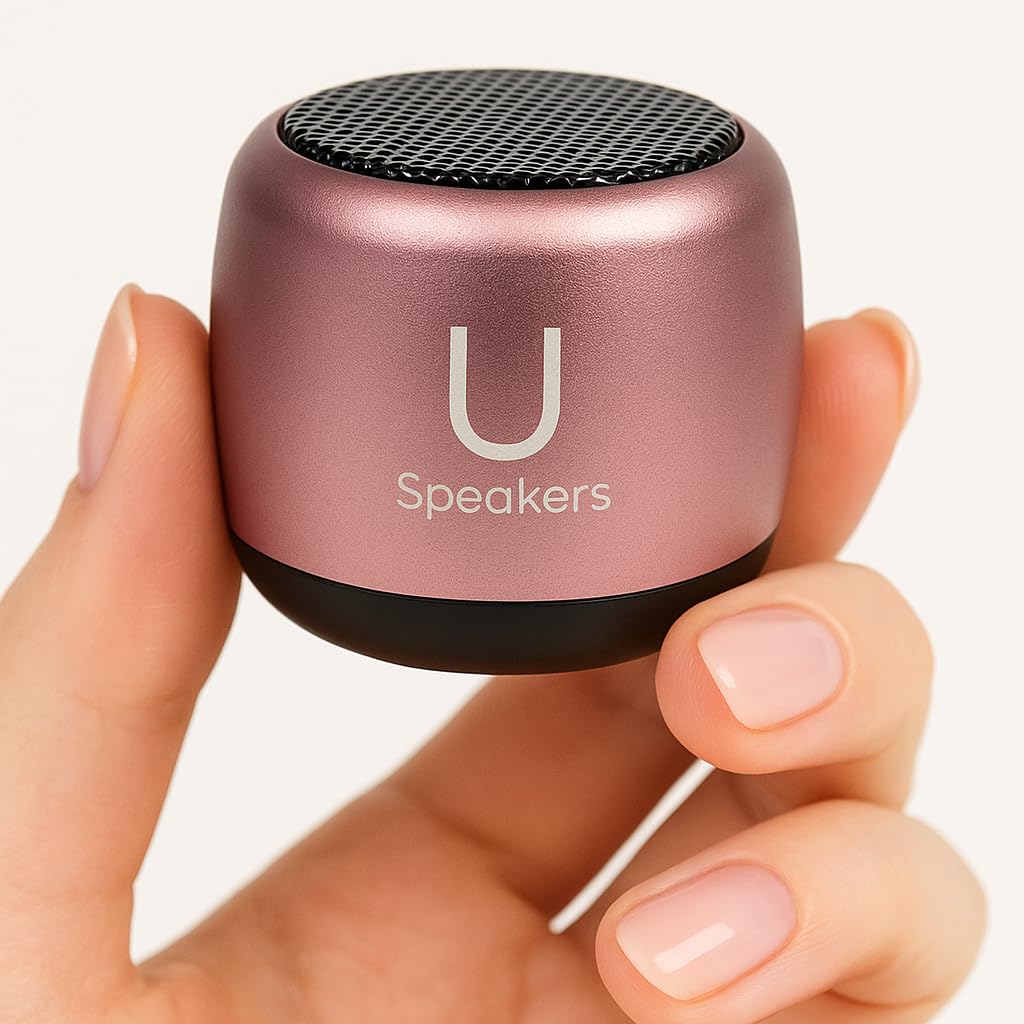 Fashionit U Micro Bluetooth Speaker | Coin-Sized Speakers Bluetooth Wireless with Built-in Mic & Remote Shutter | Portable Rich 