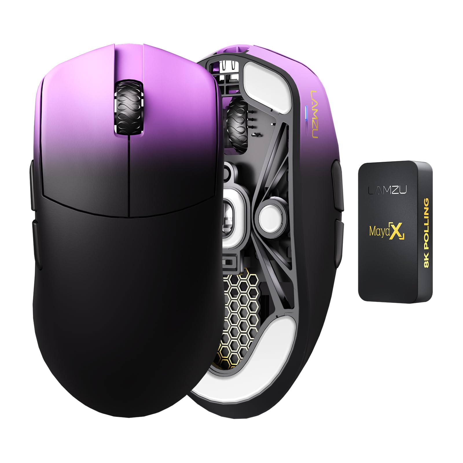 Lamzu Maya X Wireless Gaming Mouse, Ultra Lightweight 47g, Optical Switch, Maximum 30000 DPI,MCU Nordic 52840, DustProof Encode