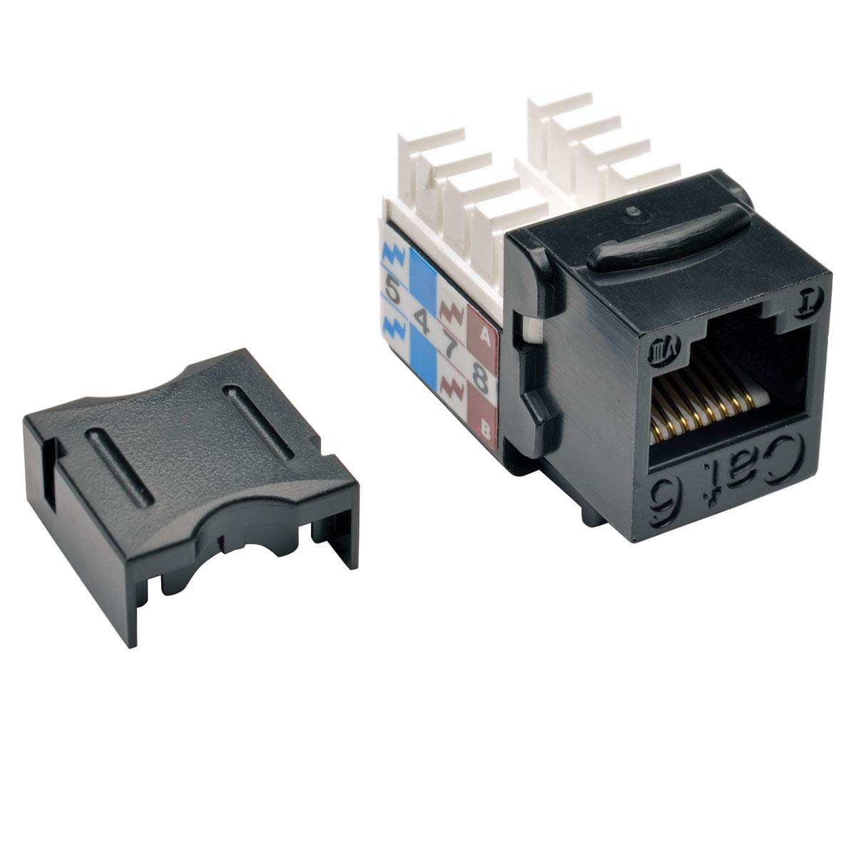 TRIPP LITE Cat6 Cat5e 110 Style Punch Down Keystone Jack, Black, 10Pack (N238010BK)