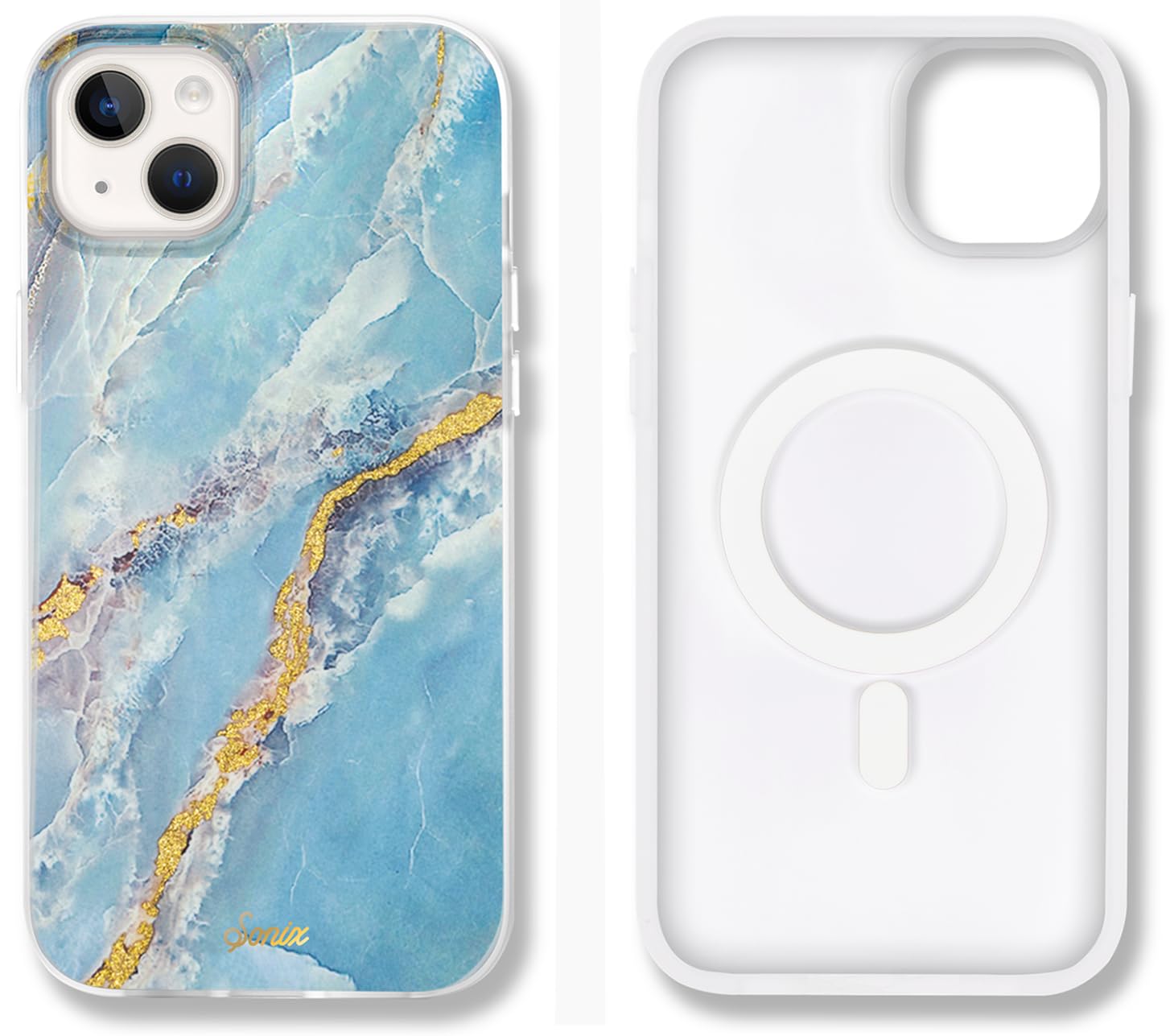 Sonix Case For Iphone 15 Plus, Iphone 14 Plus | Compatible With Magsafe | 10Ft Drop Tested | Ice Blue Marble