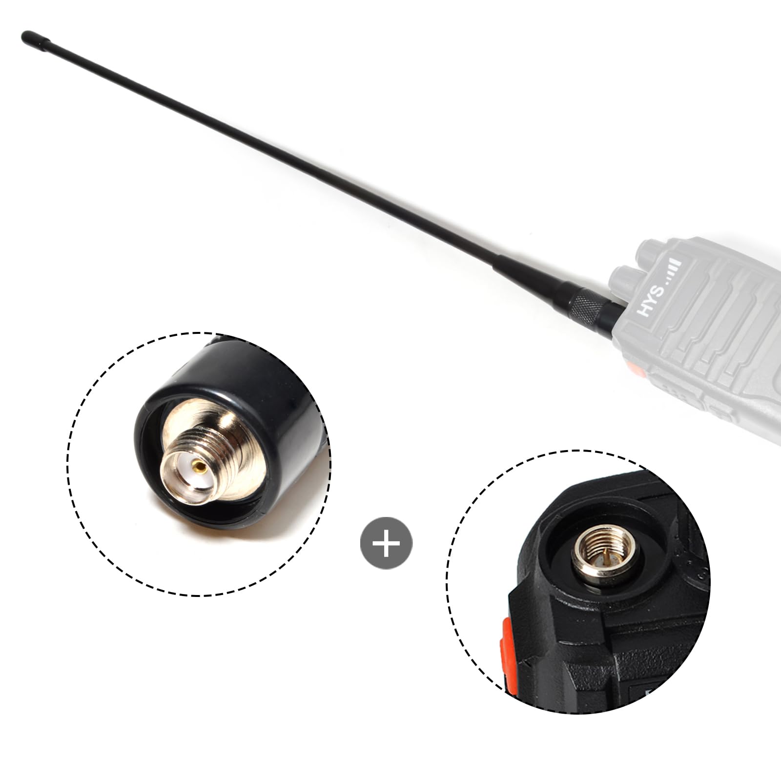 Hyshikra 771N Antenna, Gmrs 462 467Mhz 14.5Inches Whip Antenna, Sma Female Connector For Kenwood Tyt Retevis Baofeng Uv 82 Uv B5