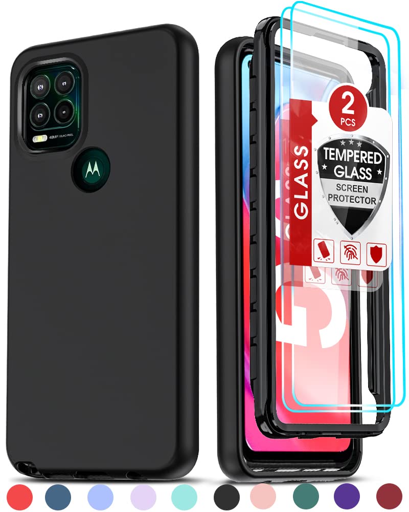 Leyi For Moto G Stylus 5G 2021 Case, Moto G Stylus 5G Phone Case 2021 With [2 X Glass Screen Protector], Full-Body Shockproof So