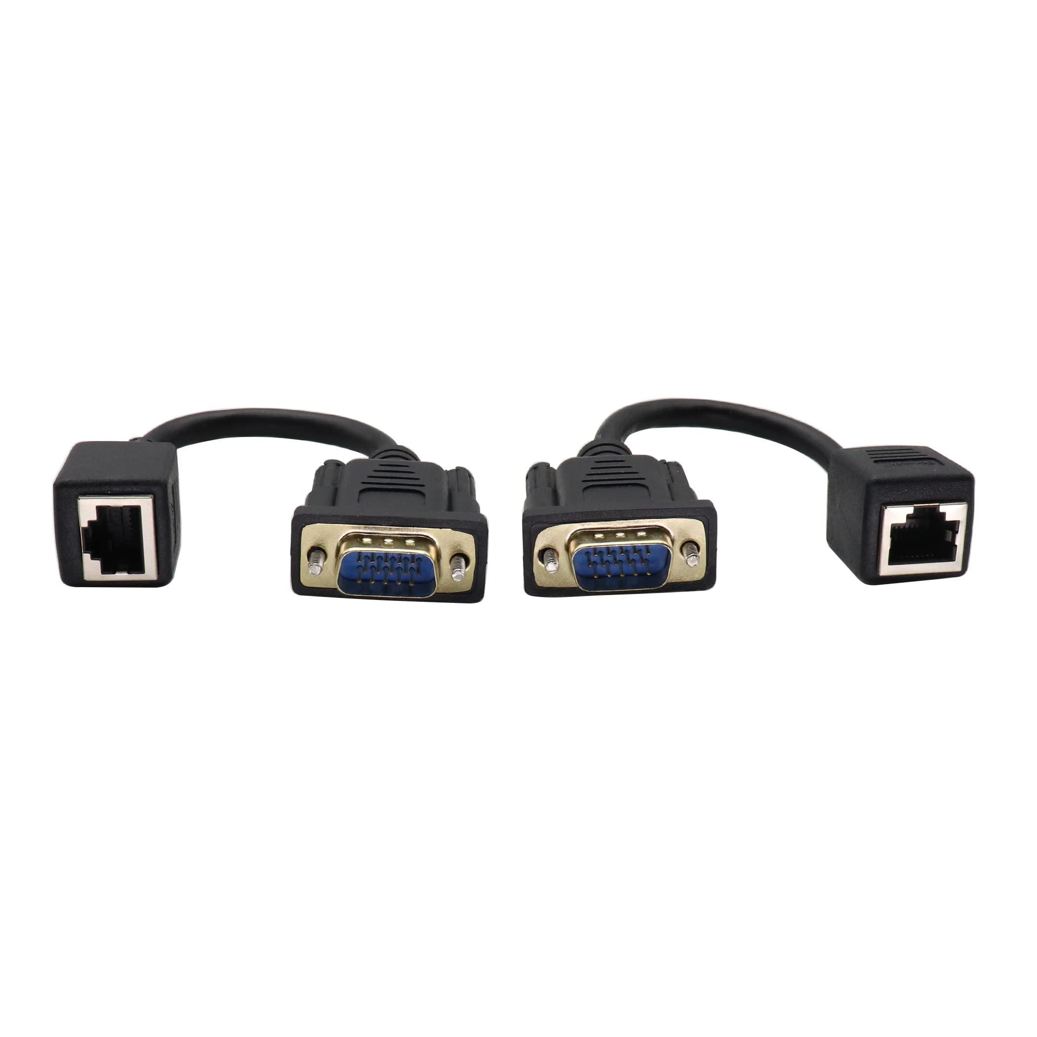Zuyook Vga Extender Network Adapter Vga To Rj45 Cable,Vga 15 Pin Port Male To Rj45 Female Cat5/6 Ethernet Lan Console For Multim