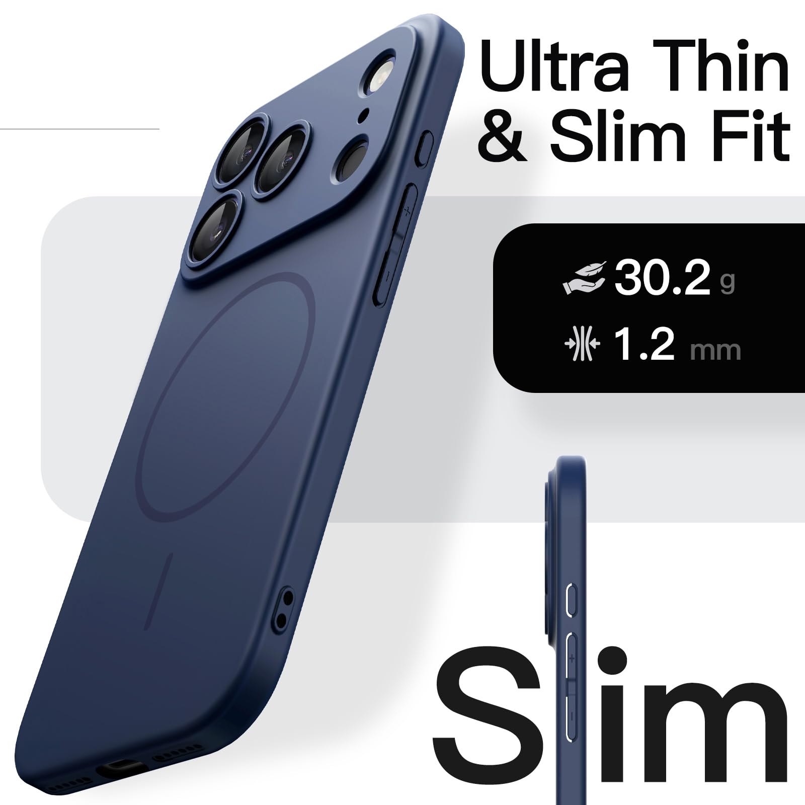 Jetech Magnetic Slim Case For Iphone 17 Pro Max 6.9-Inch, Compatible With Magsafe, Ultra-Thin Lightweight Minimalist Phone Cover