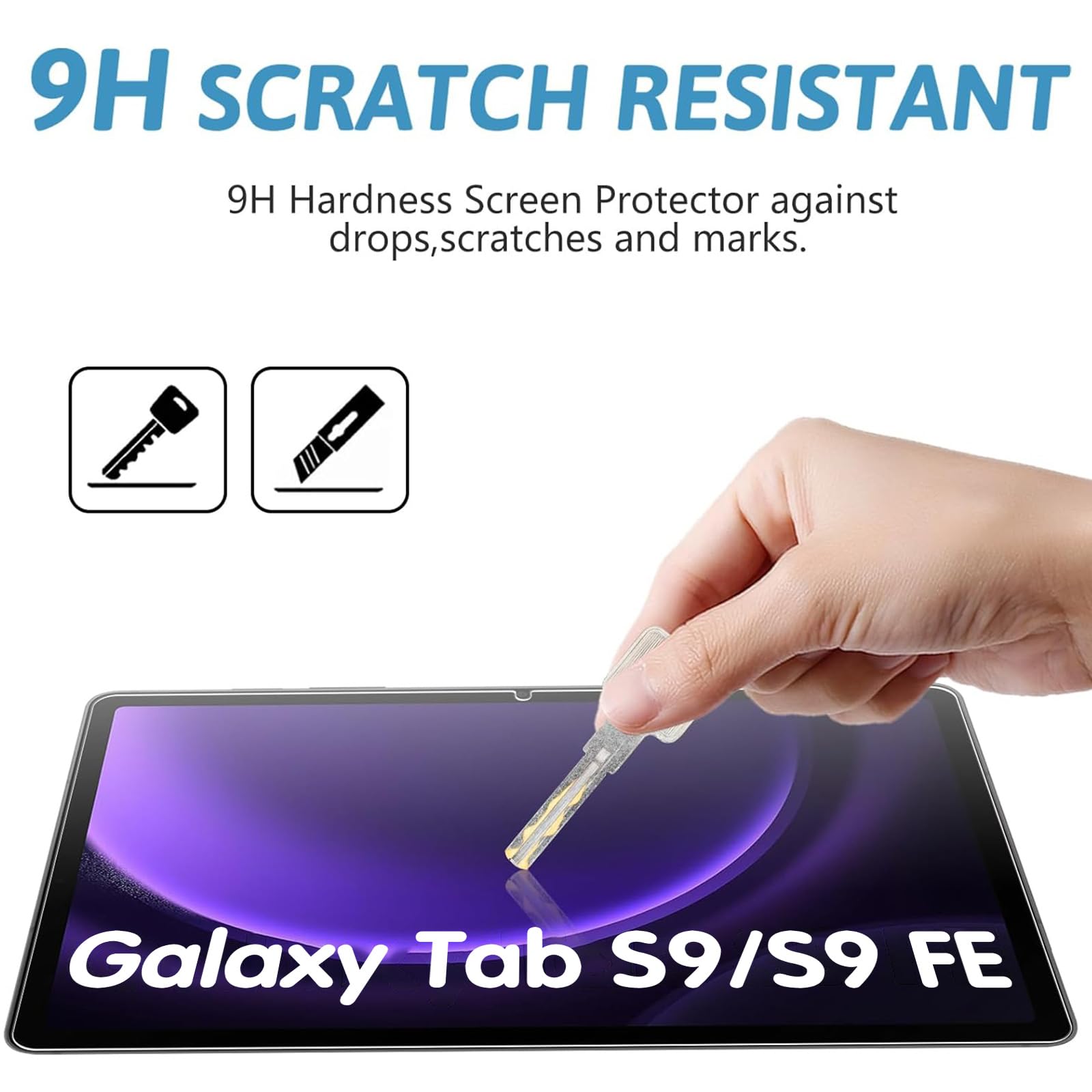Gozopo [2 Pack Screen Protector For Samsung Galaxy Tab S9 11 Inch/S9 Fe 10.9 Inch 2023, [Scratch Resistant] [Bubble Free] [With