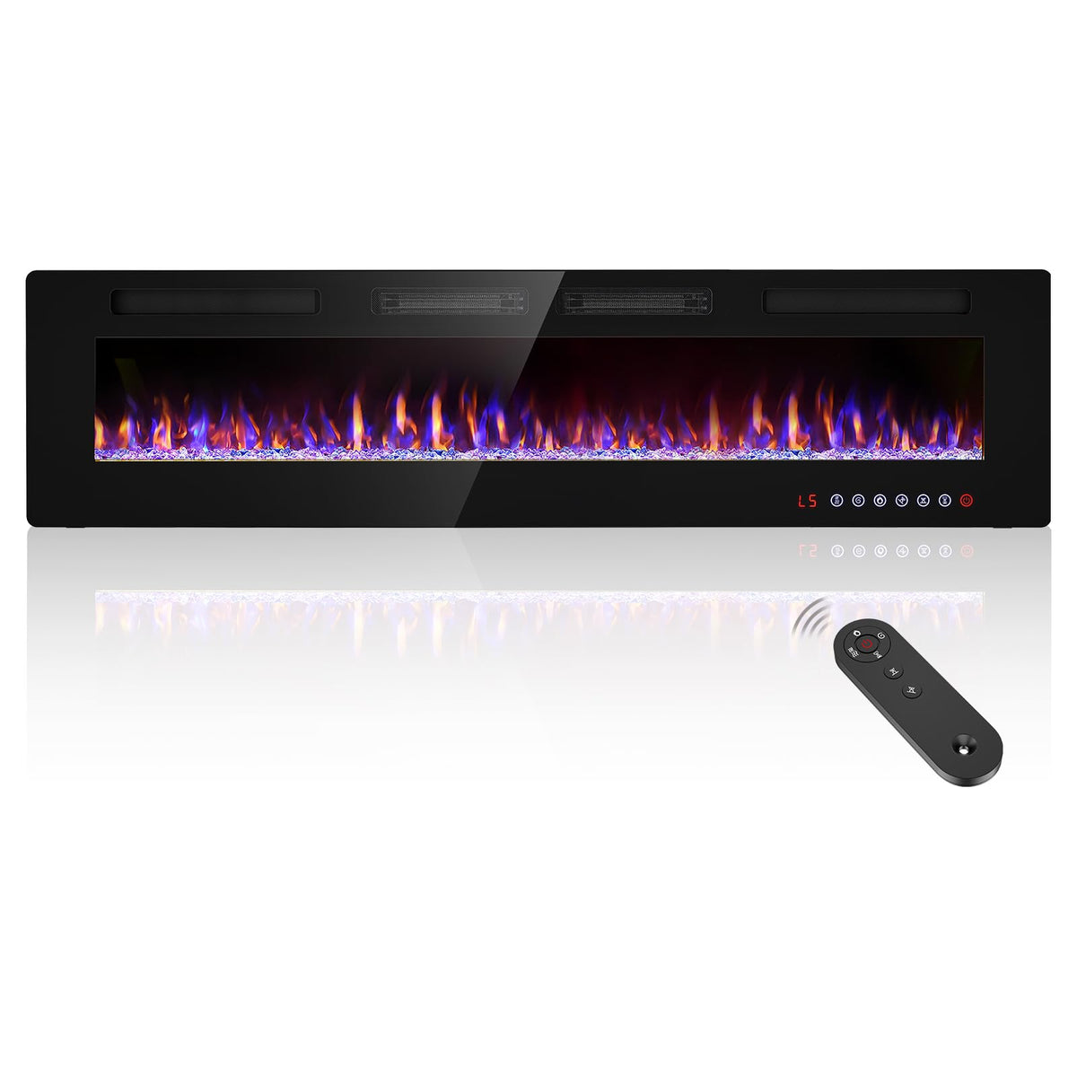 72    Recessed And Wall Mounted Fire Places Electric Fireplace With Remote Control, Toucn Screen