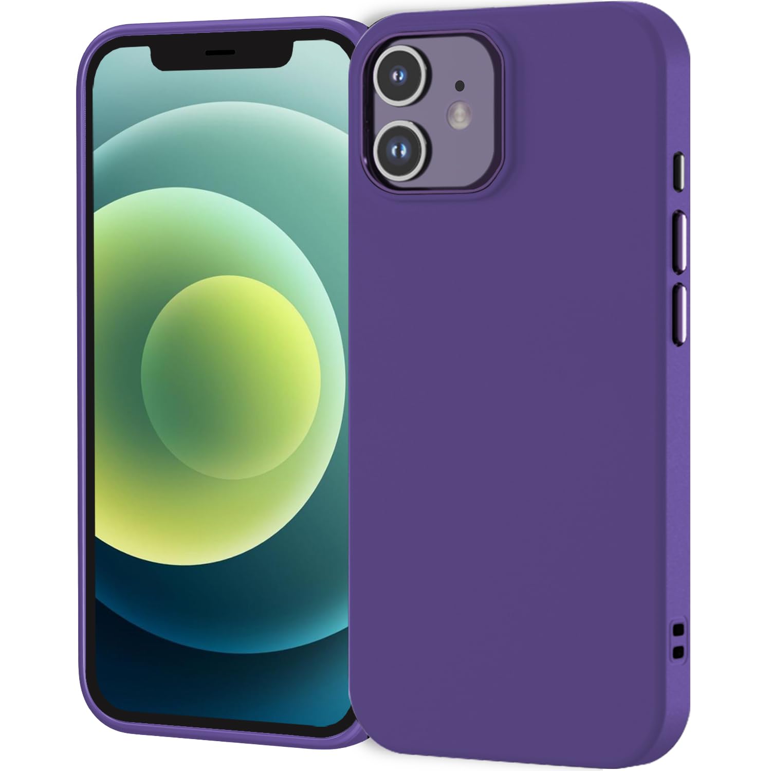 Tenoc Phone Case Compatible With Iphone 12 & Iphone 12 Pro, Purple Case Anti Fingerprint Protective Bumper Matte Cover For 6.1 I