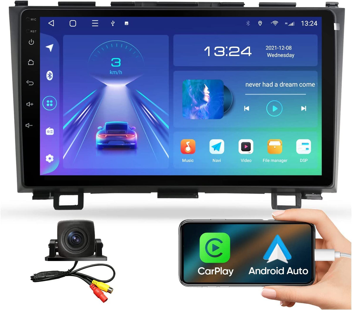 9 Inch 5G Wifi 8 Core (2G Ram 32G Rom) Car Stereo Radio For Crv 2007 2011 Carplay Android Auto,Android 12.0 Gps Navigation With