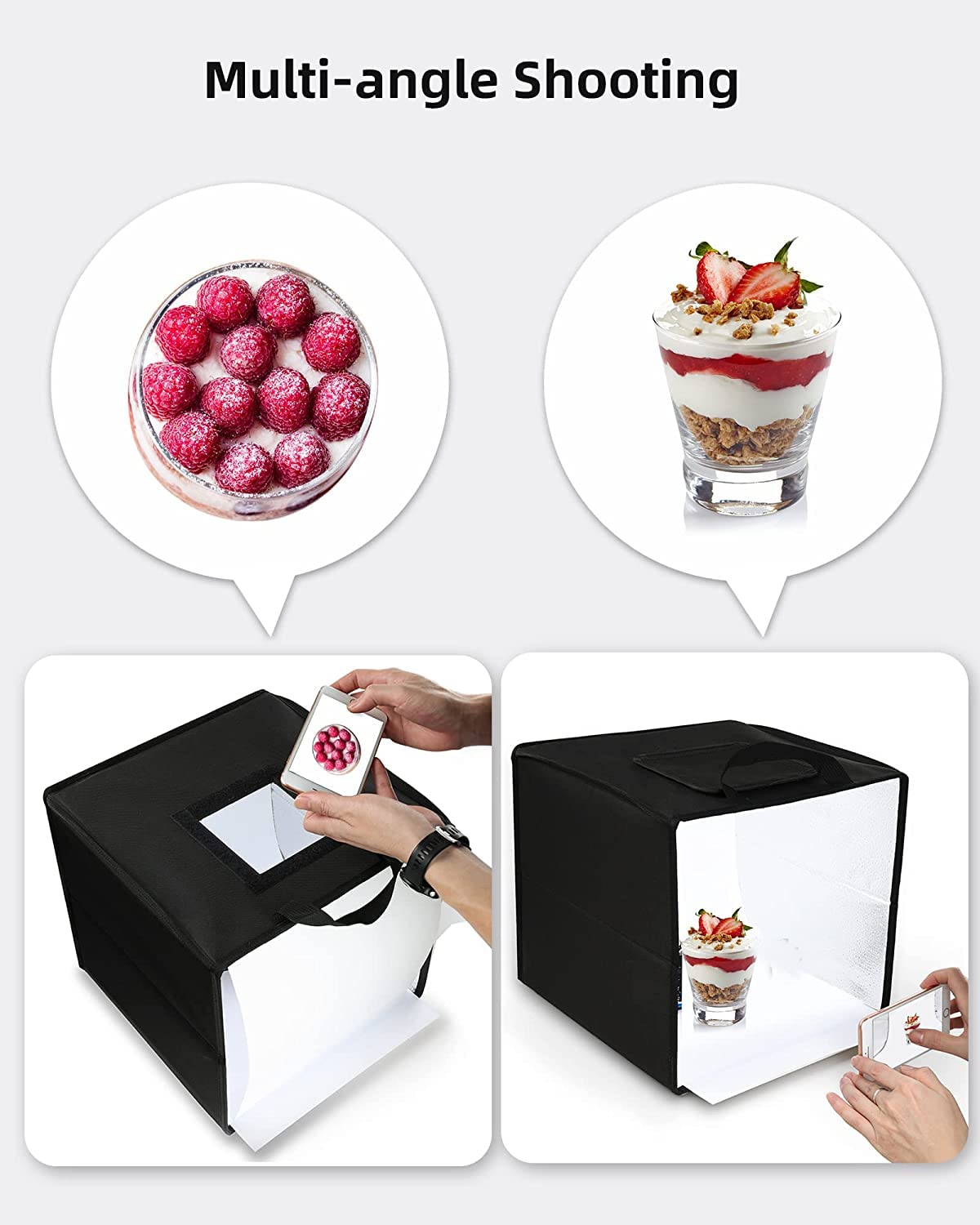 Glendan Mini Photo Studio Light Box, 12''X12'' Professional Light Box Photography, Portable Folding Photo Box With Cri >95 112 L